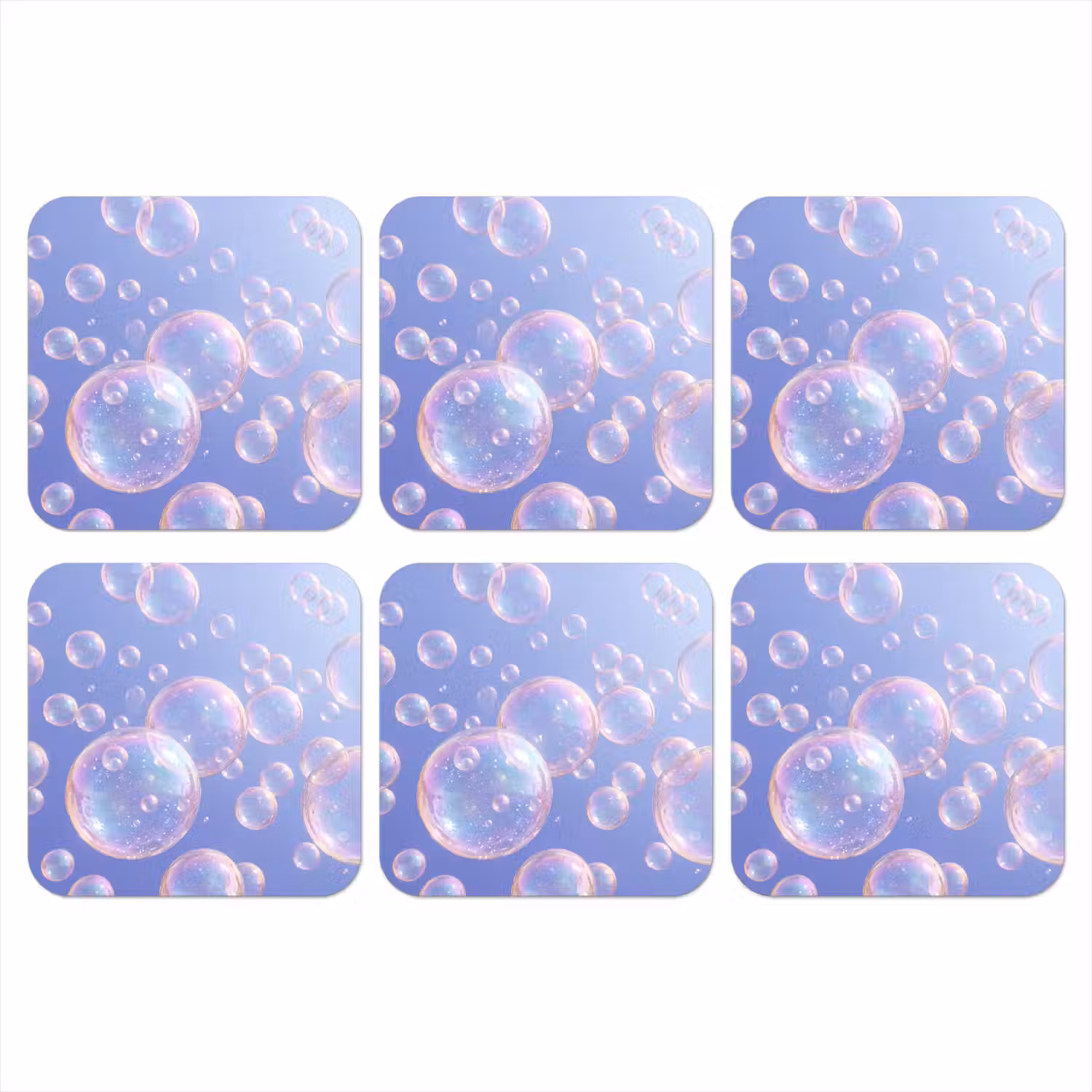 Pastel - Bubbels - Dromerig onderzetter kurk middel -3d