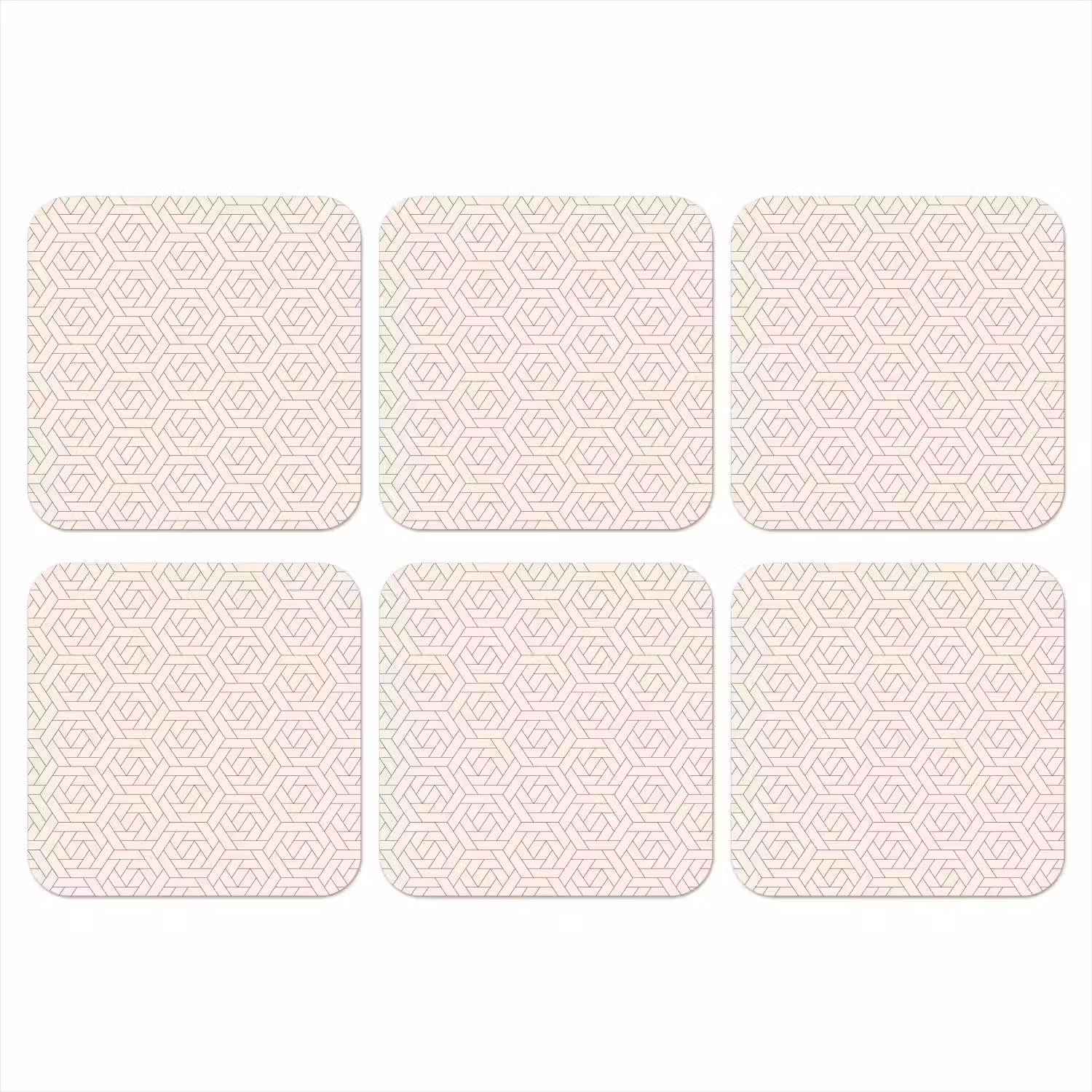 Patroon - Beige - Lijnen - Bruin onderzetter kurk middel 366 -3d