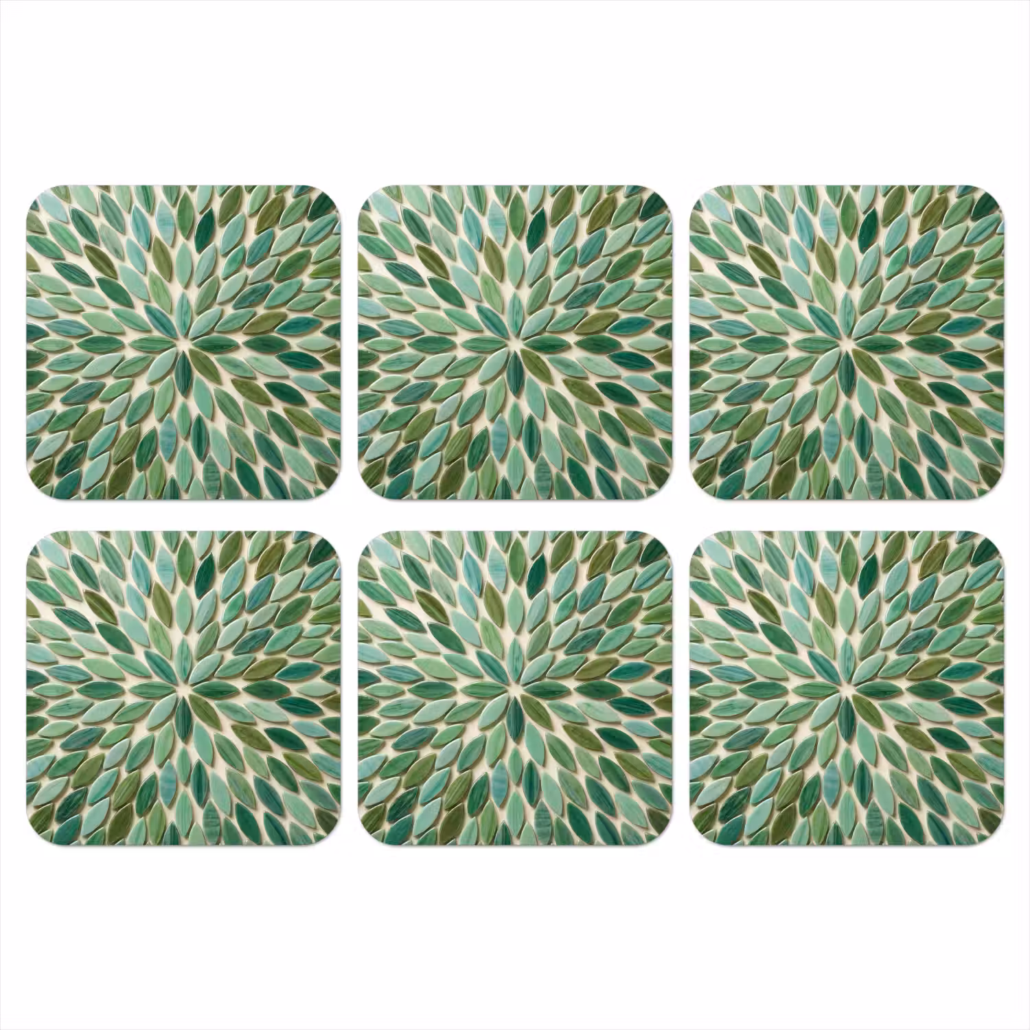 Patroon - Blad - Groen - Abstract onderzetter kurk middel -3d