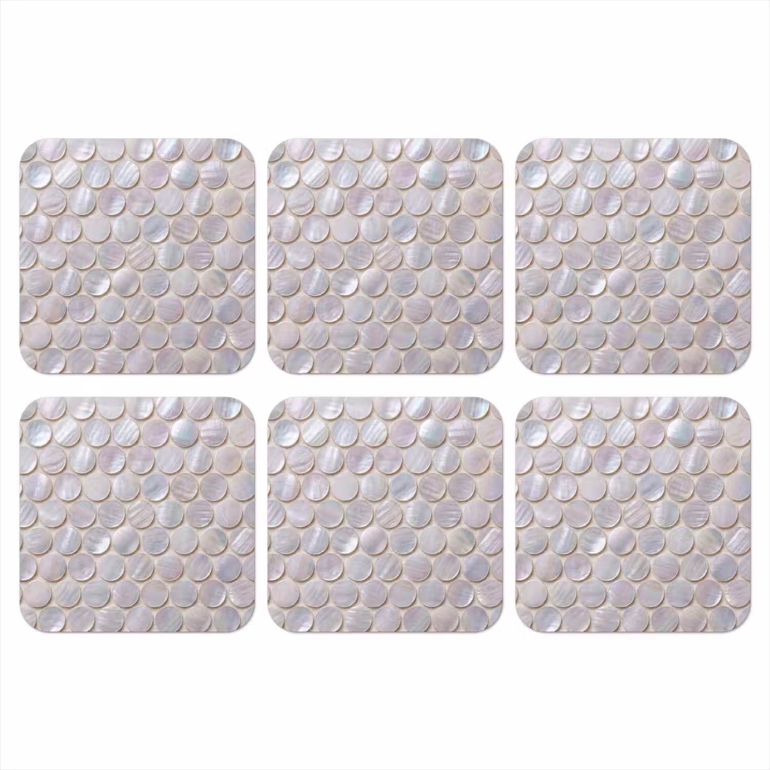 Patroon - Cirkels - Abstract - Modern - Wit onderzetter kurk middel -3d