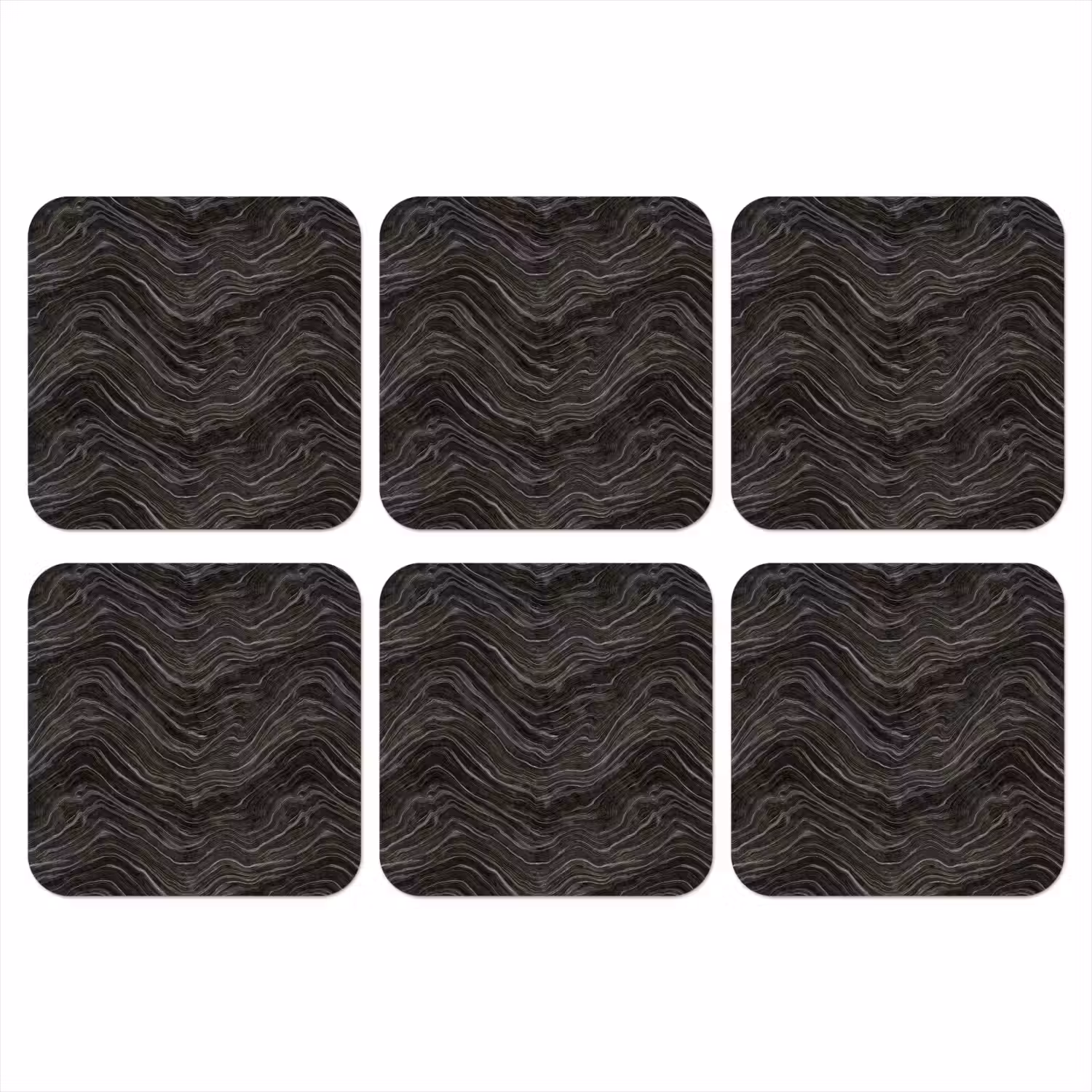 Patroon - Contrast - Antraciet onderzetter kurk middel 366 -3d