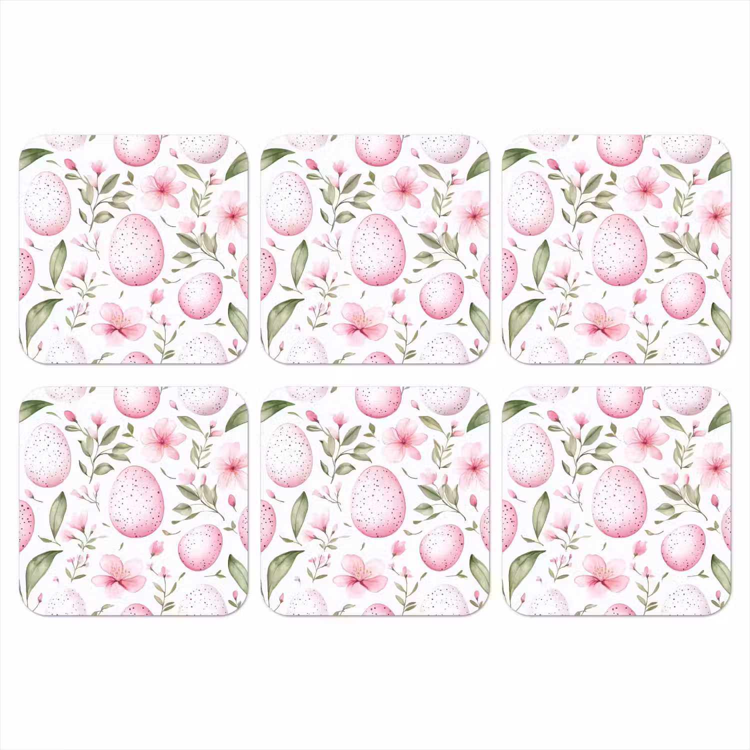Patroon - Eieren - Roze - Pasen onderzetter kurk middel -3d
