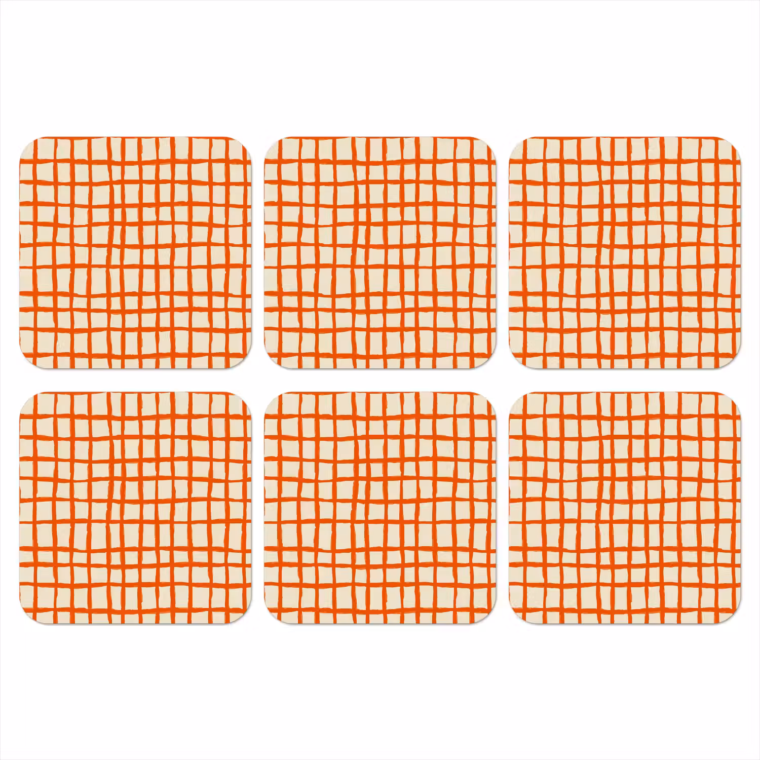 Patroon - Lijnen - Oranje onderzetter kurk middel 366 -3d