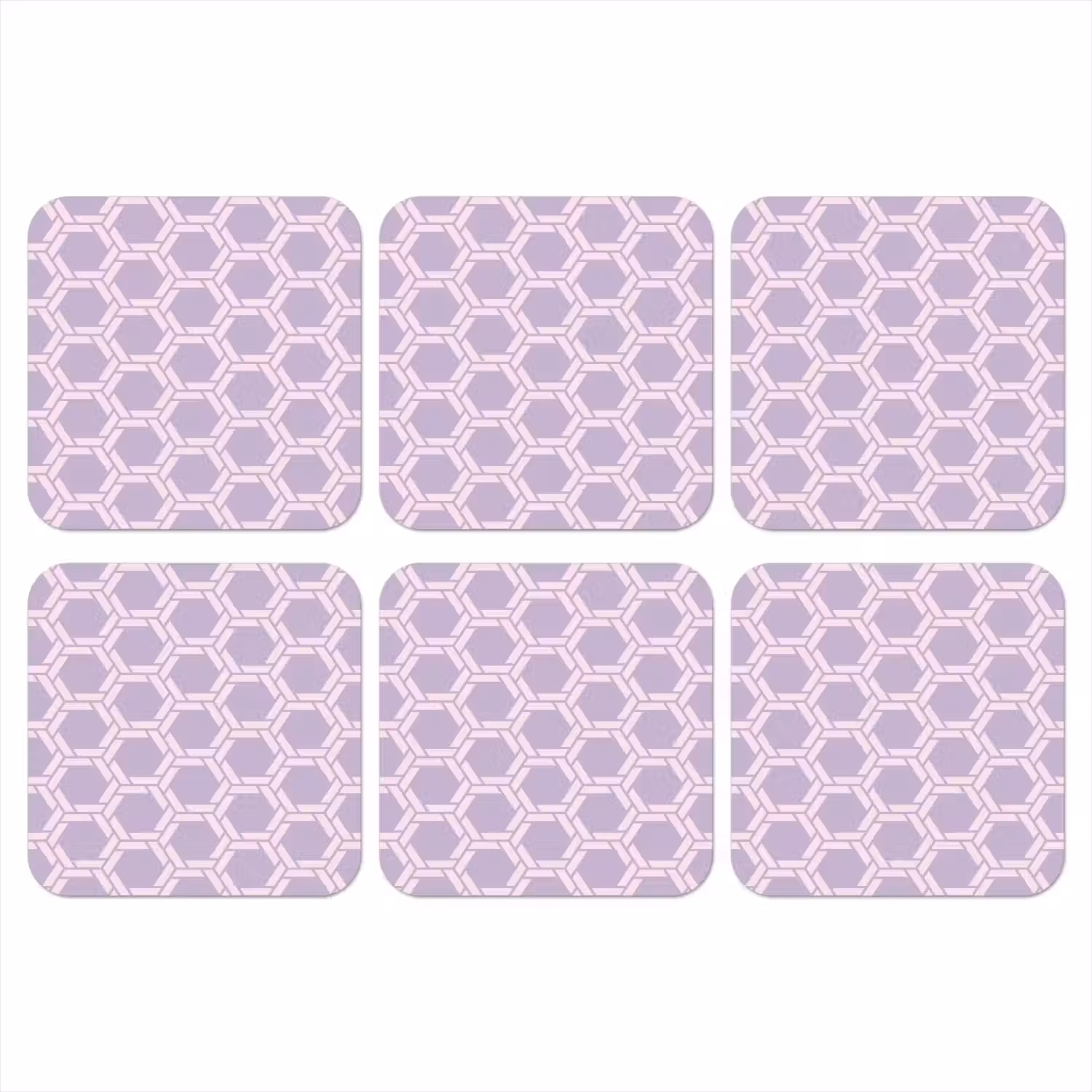 Patroon - Roze - Paars onderzetter kurk middel 366 -3d