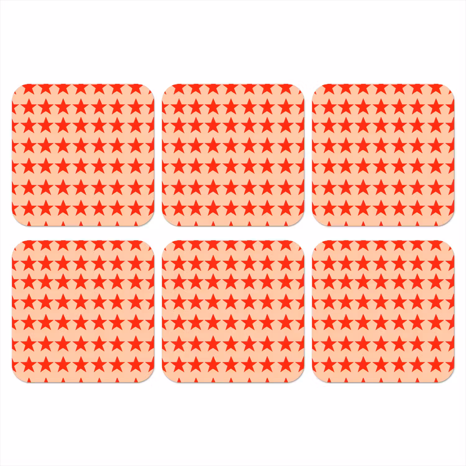 Patroon - Sterren - Rood onderzetter kurk middel 366 -3d
