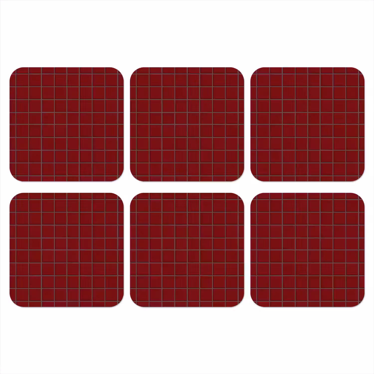 Patroon - Tegels - Burgundy onderzetter kurk middel 366 -3d