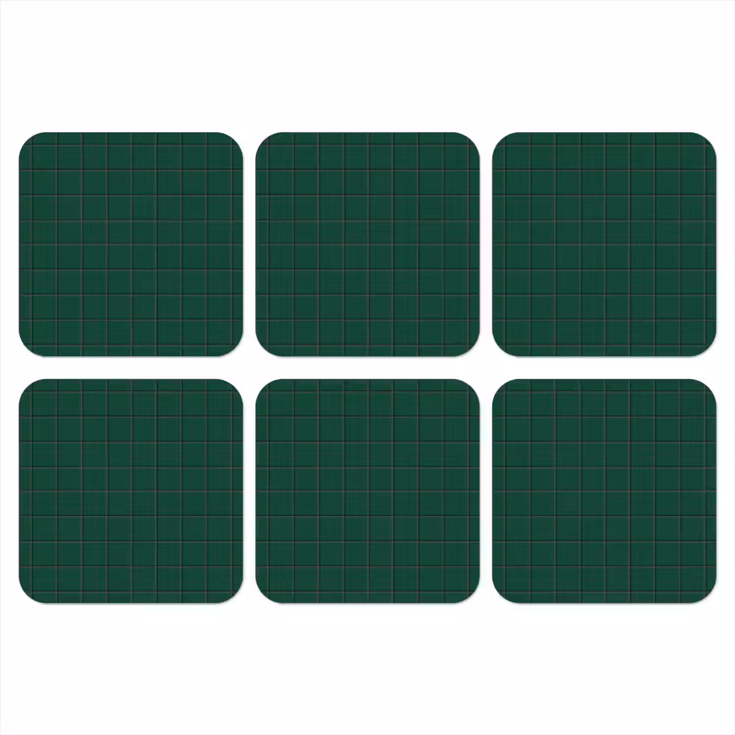 Patroon - Tegels - Dennen - Groen onderzetter kurk middel 366 -3d