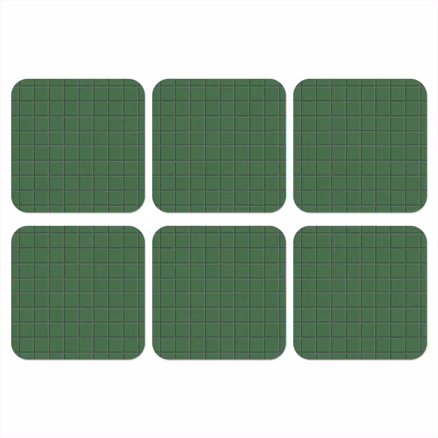 Patroon - Tegels - Groen onderzetter kurk middel 366 -3d