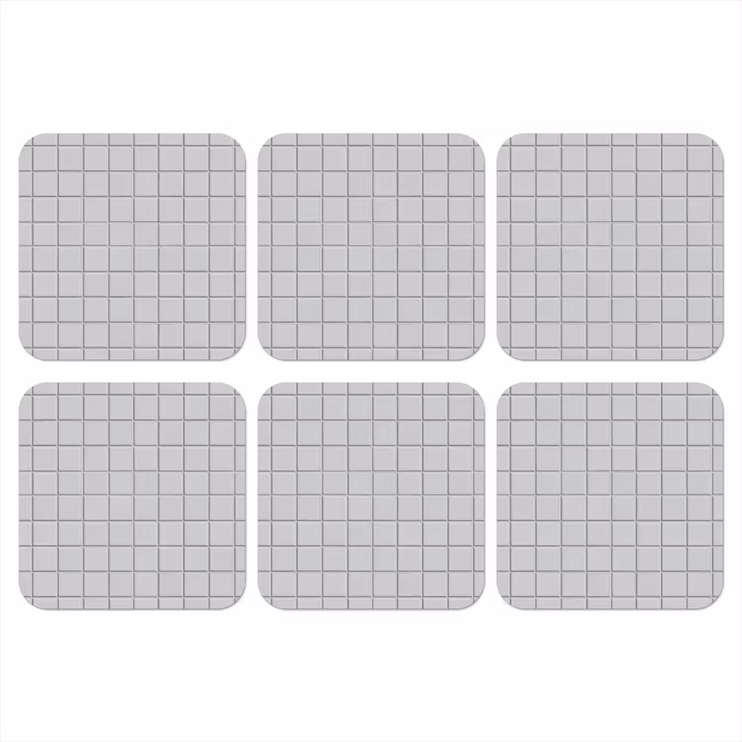 Patroon - Tegels - Licht - Grijs onderzetter kurk middel 366 -3d