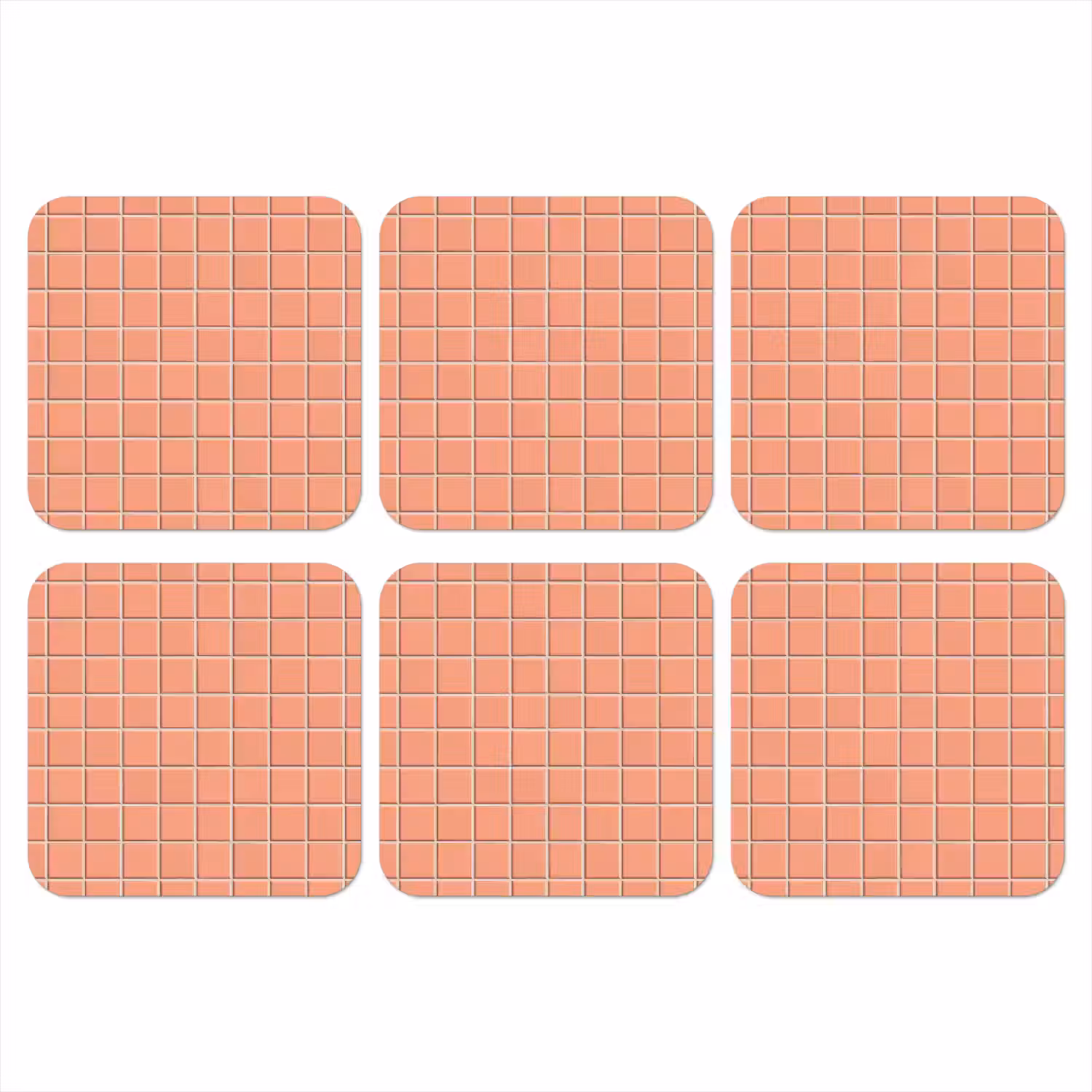 Patroon - Tegels - Perzik onderzetter kurk middel 366 -3d