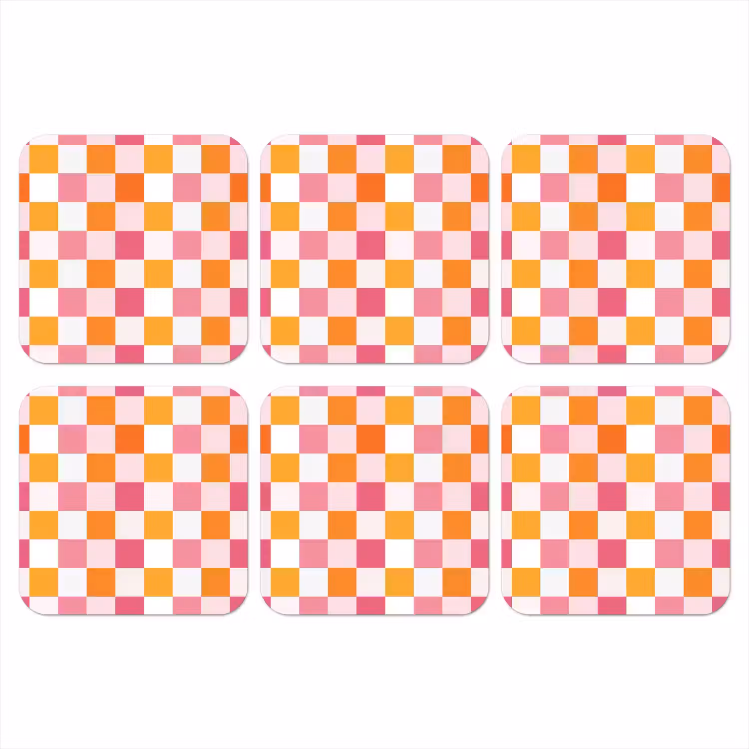 Patroon - Vierkant - Roze onderzetter kurk middel 366 -3d
