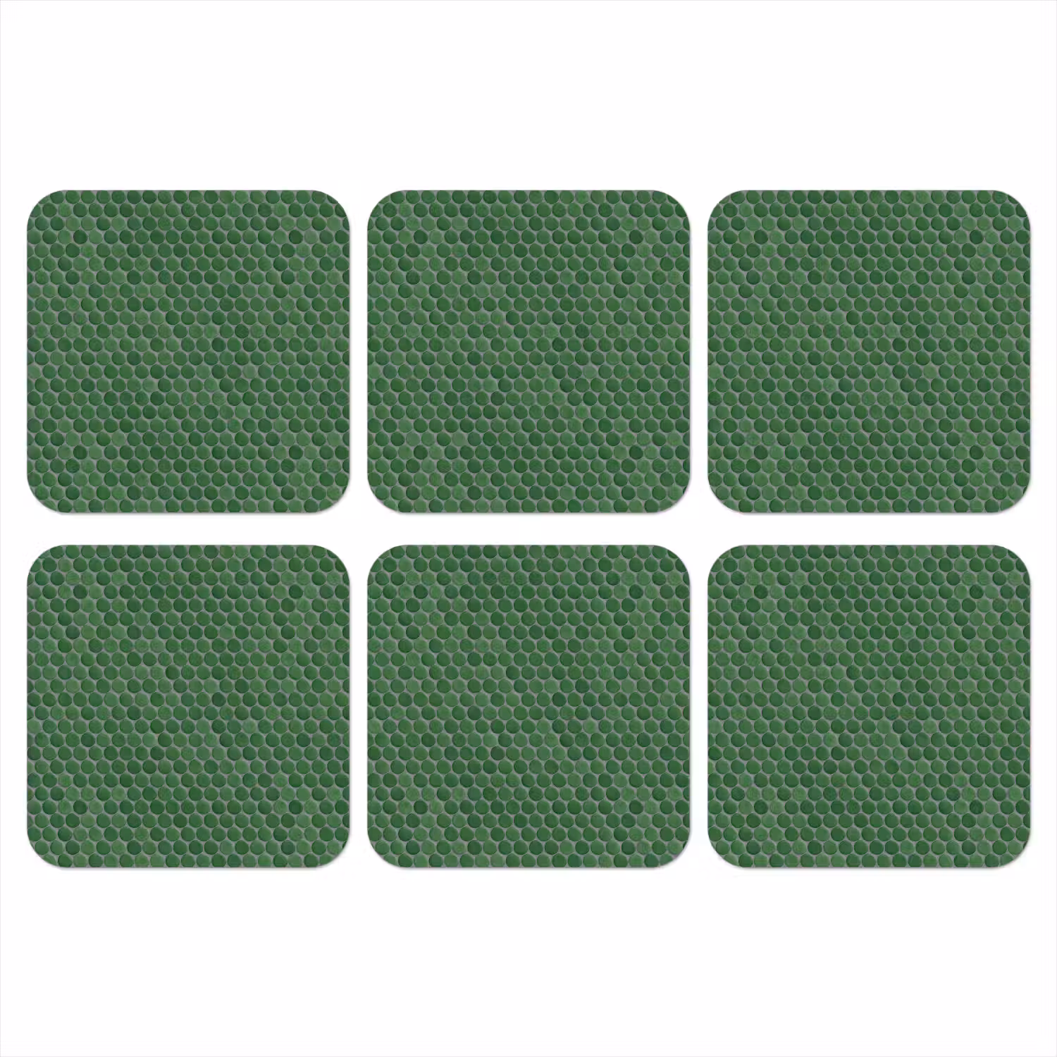 Penny - Mozaïek - Bosgroen - Green onderzetter kurk middel 366 -3d