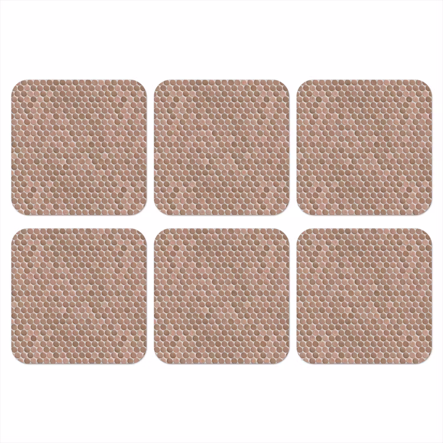 Penny - Mozaïek - Oudroze - Terracotta onderzetter kurk middel 366 -3d