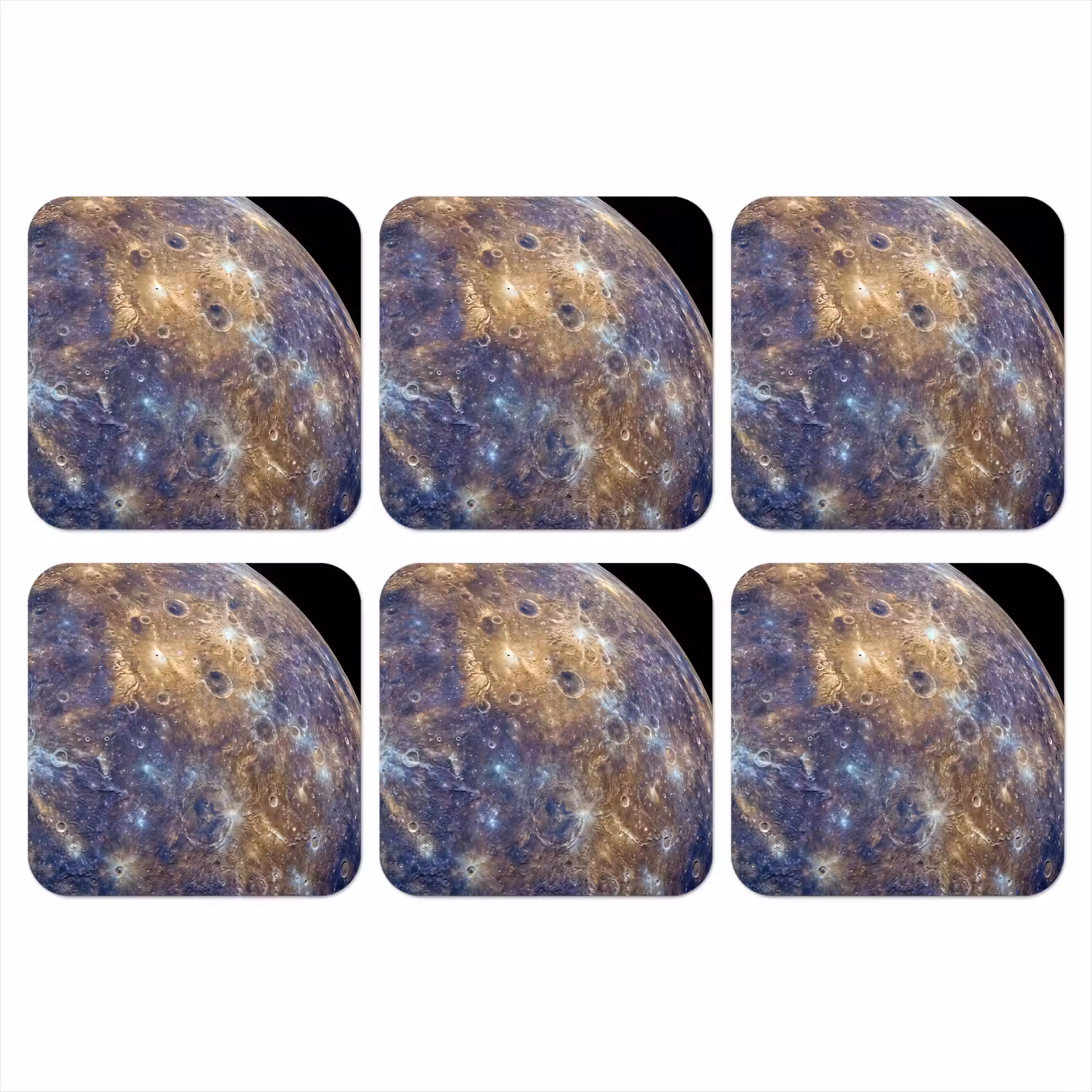 Onderzetter - Planeet - Kraters - Ruimte - Planeet - Kraters - Ruimte onderzetter kurk middel