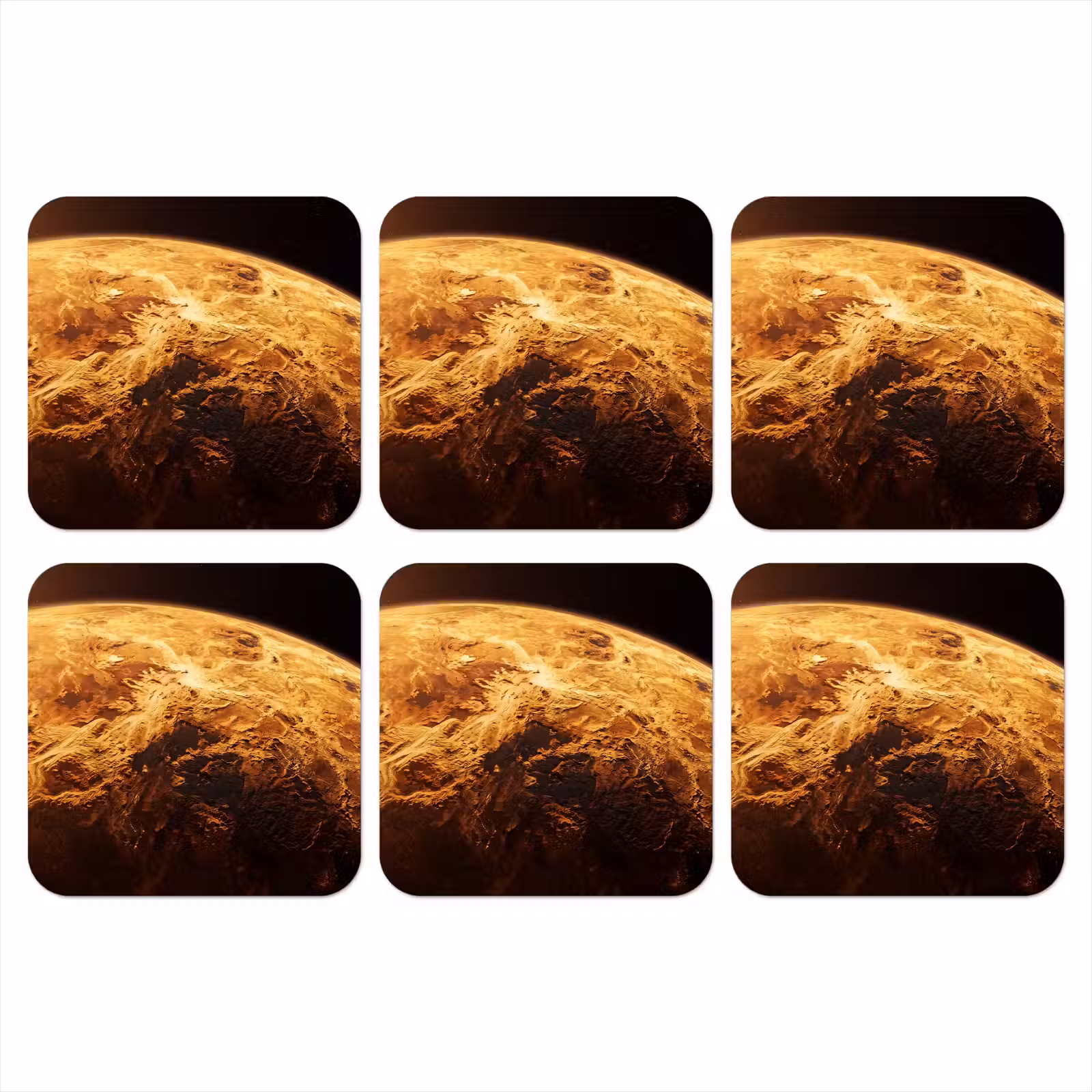 Onderzetter - Planeet - Ruimte - Oranje - Planeet - Ruimte - Oranje onderzetter kurk middel