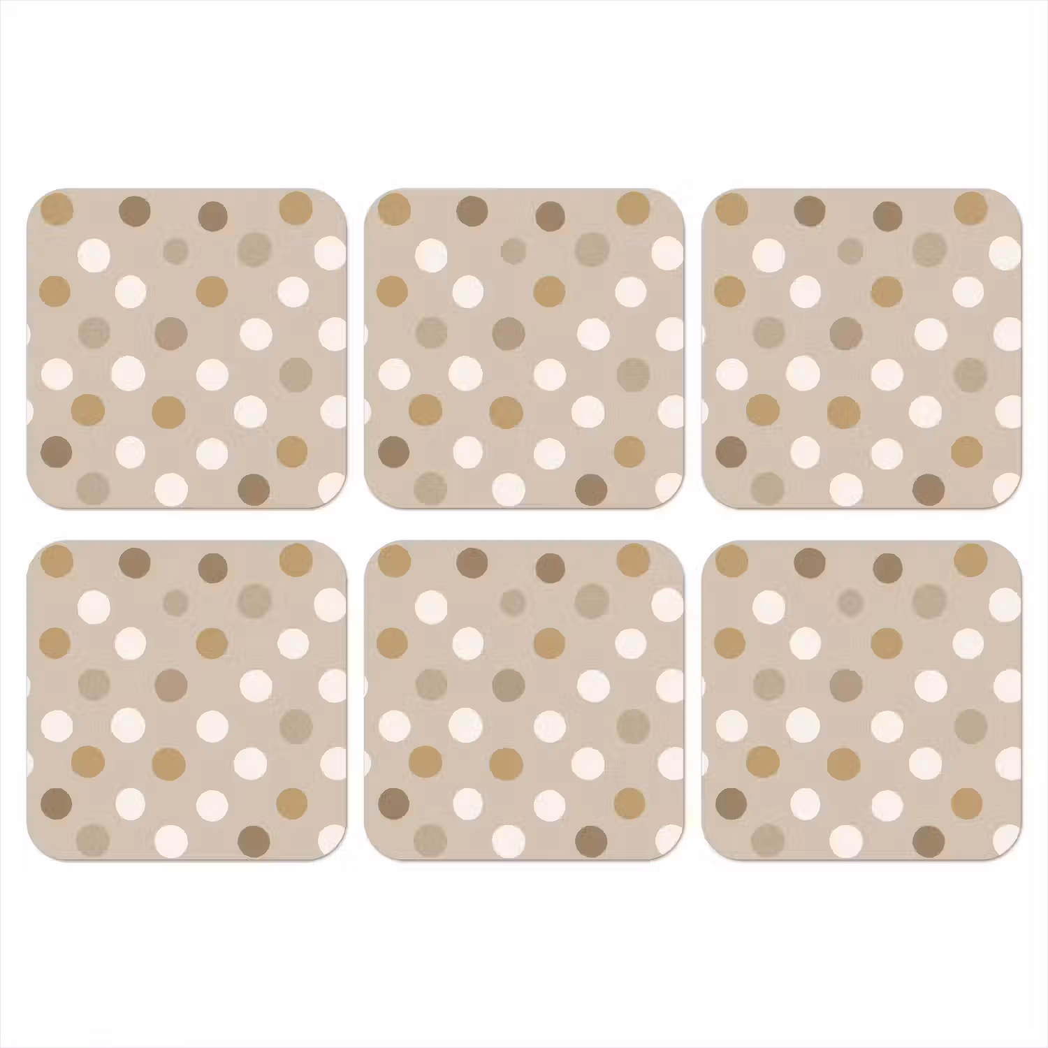 Polka - Dots - Beige onderzetter kurk middel 366 -3d