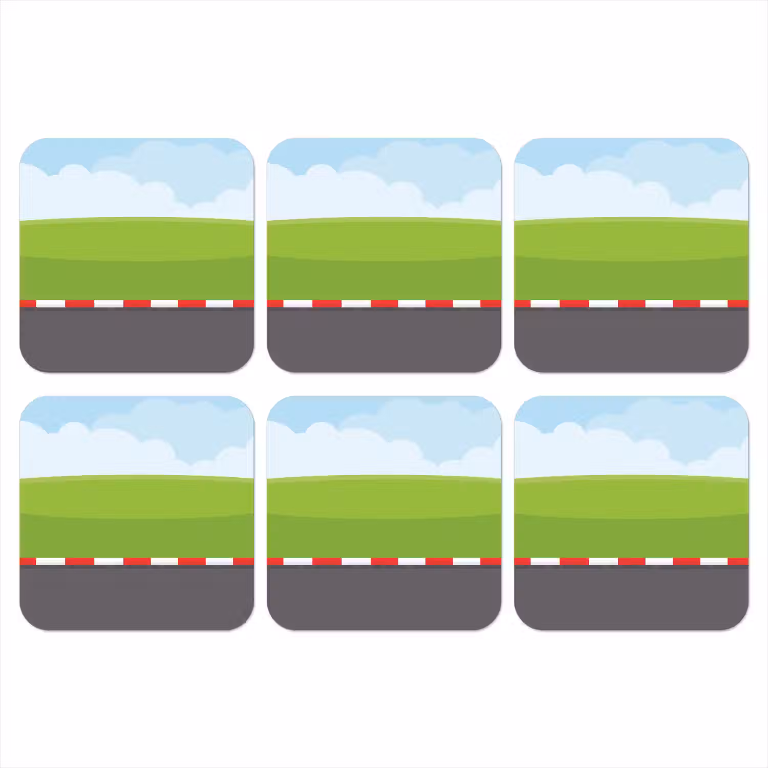 Racebaan - Illustratie - Sport - Kleurrijk onderzetter kurk middel -3d