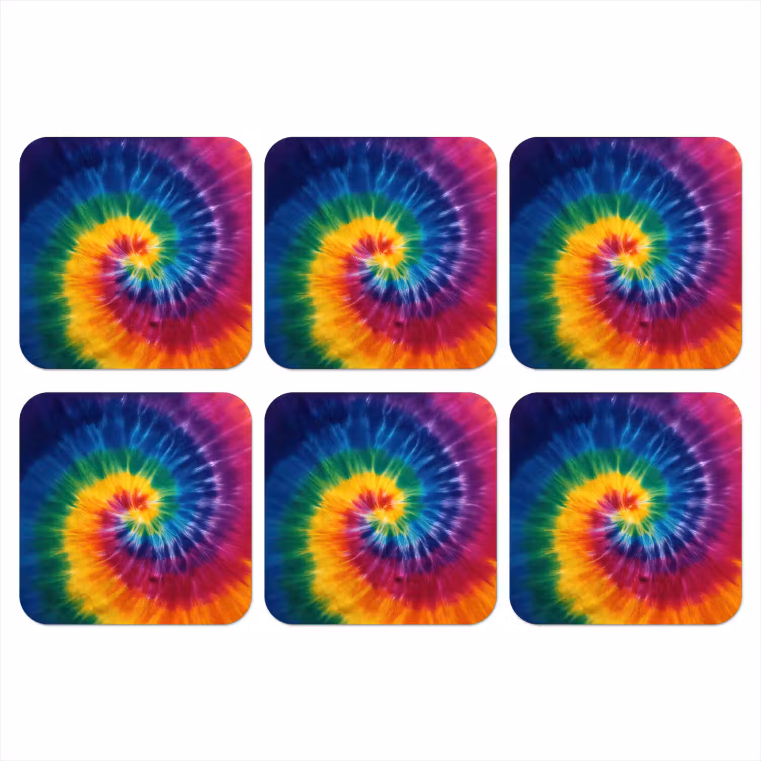 Regenboogkleuren - Spiraal - Kleurrijk onderzetter kurk middel -3d
