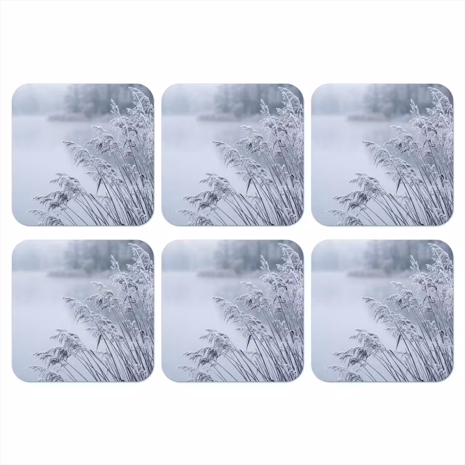Riet - Bevroren - Winter - Natuur onderzetter kurk middel -3d