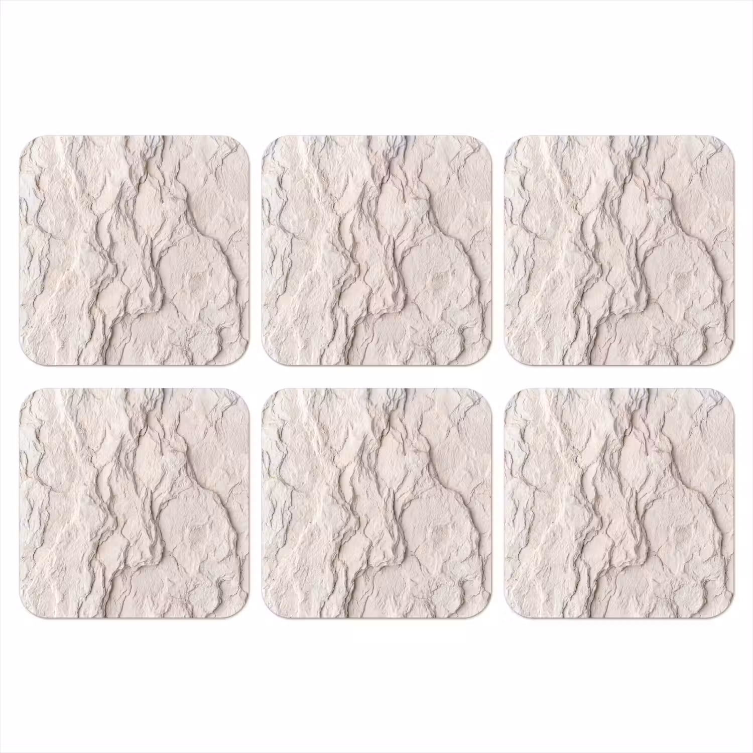 Rots - Structuur - Natuur - Beige - Abstract onderzetter kurk middel -3d