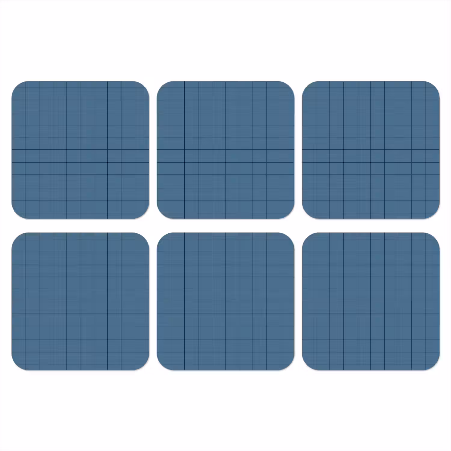 Ruiten - Geometrisch - Blauw onderzetter kurk middel 366 -3d
