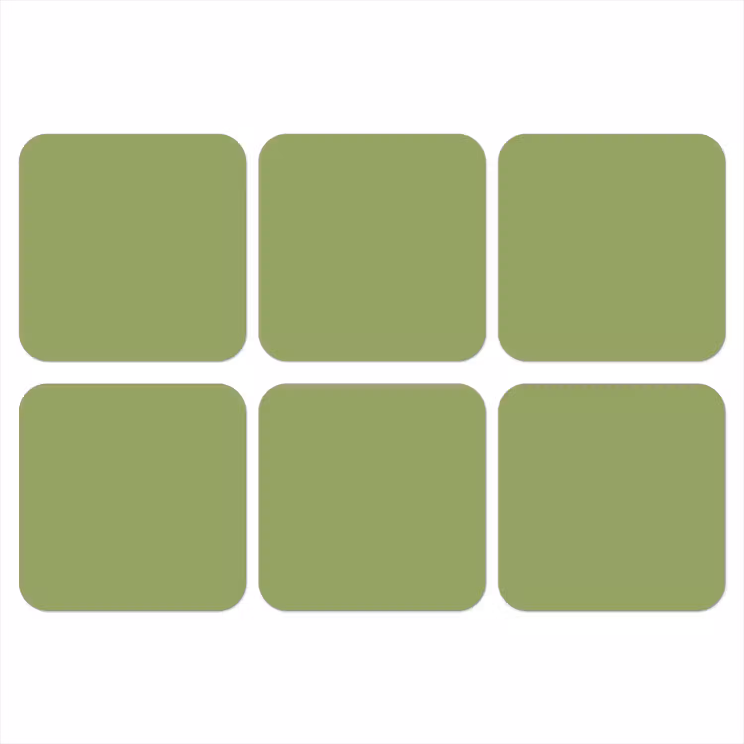 Sage - Green - Groen onderzetter kurk middel 366 -3d