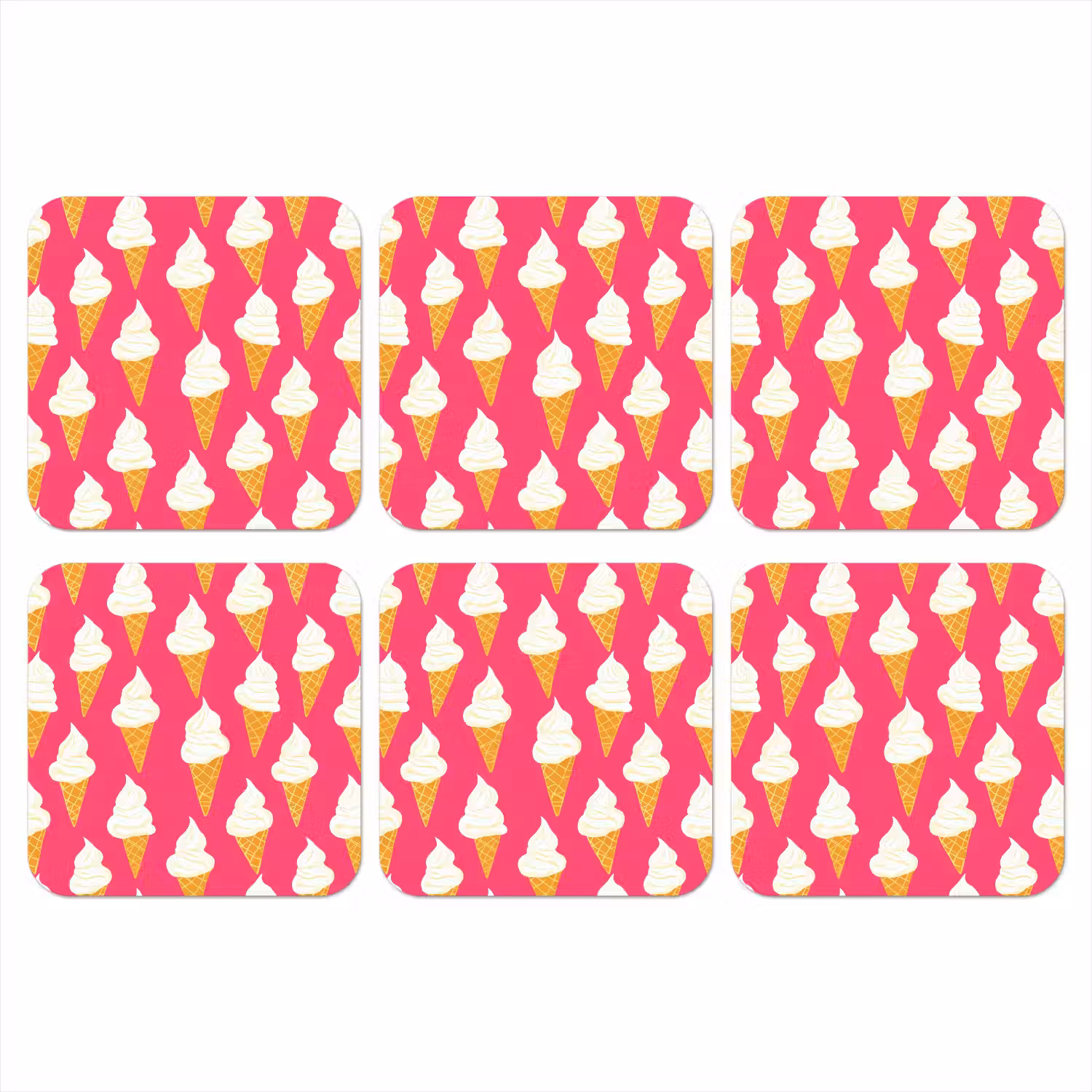 Softijs - Horentje - Roze onderzetter kurk middel 366 -3d