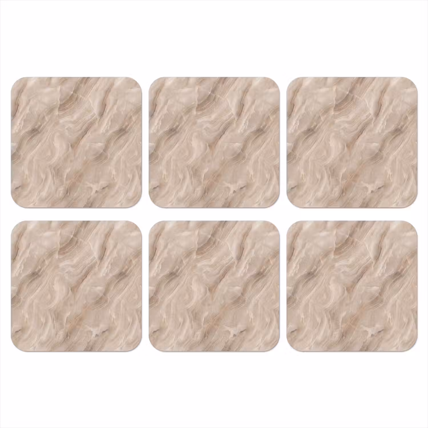 Steen - Golvend - Abstract - Beige onderzetter kurk middel -3d