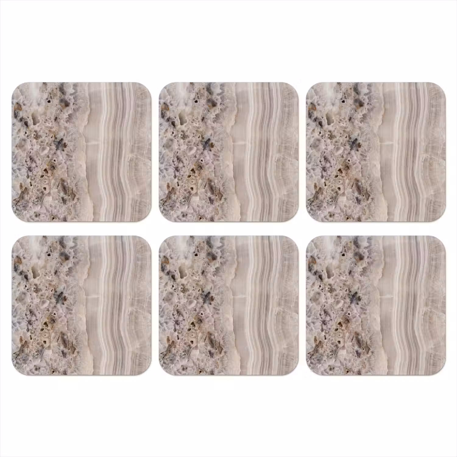 Steen - Textuur - Abstract - Beige - Wit onderzetter kurk middel -3d