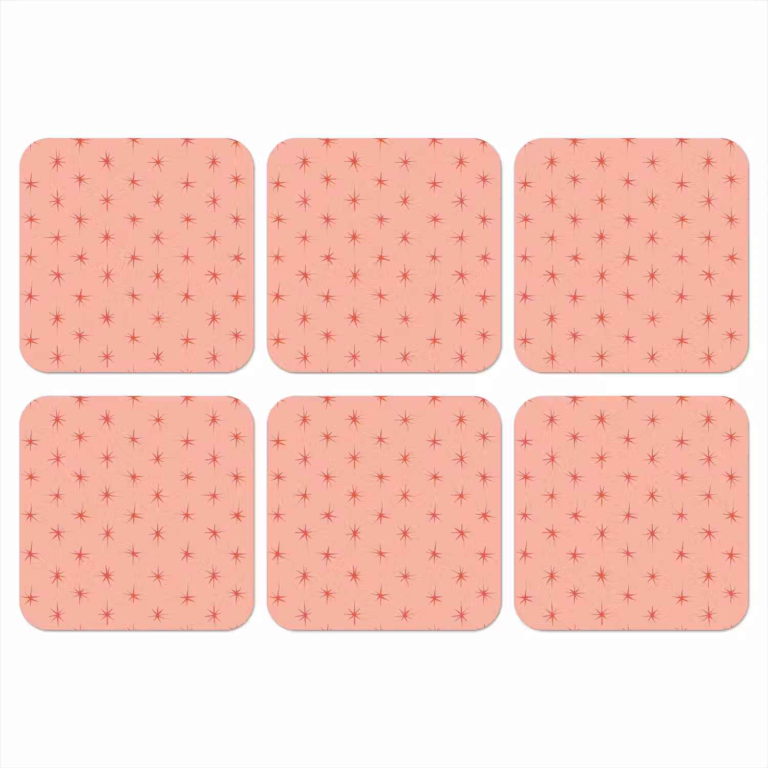 Sterretjes - Patroon - Oranje onderzetter kurk middel 366 -3d