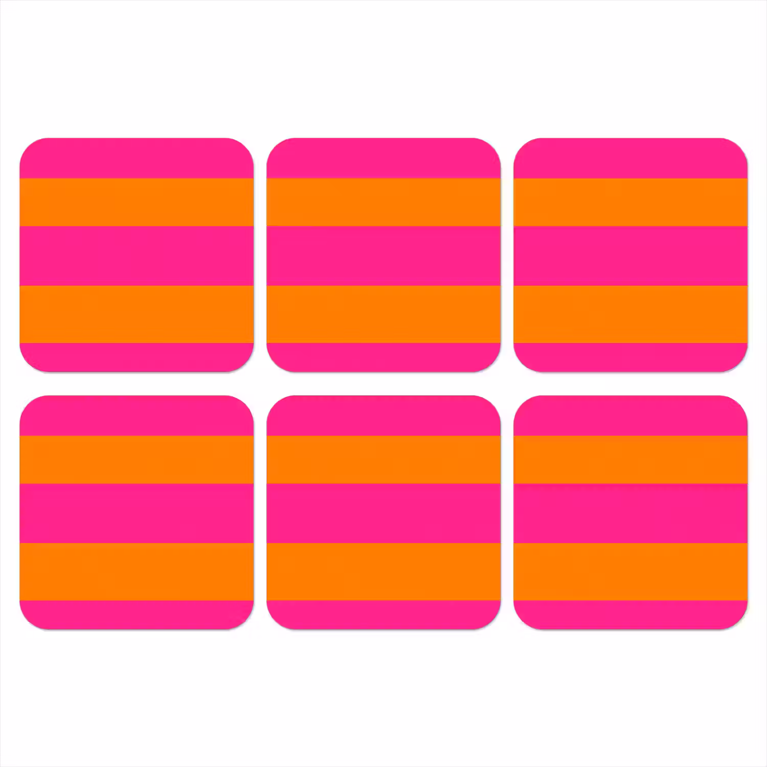 Strepen - Horizontaal - Roze onderzetter kurk middel 366 -3d