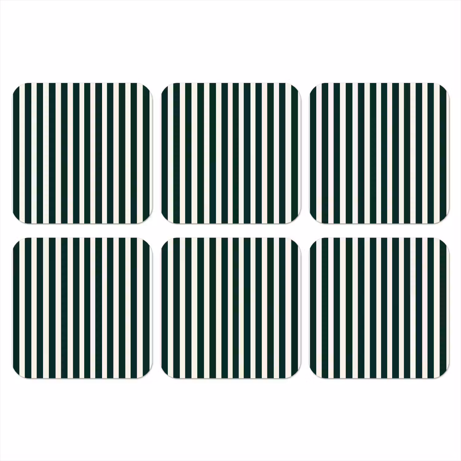 Strepen - Klassiek - Groen onderzetter kurk middel 366 -3d