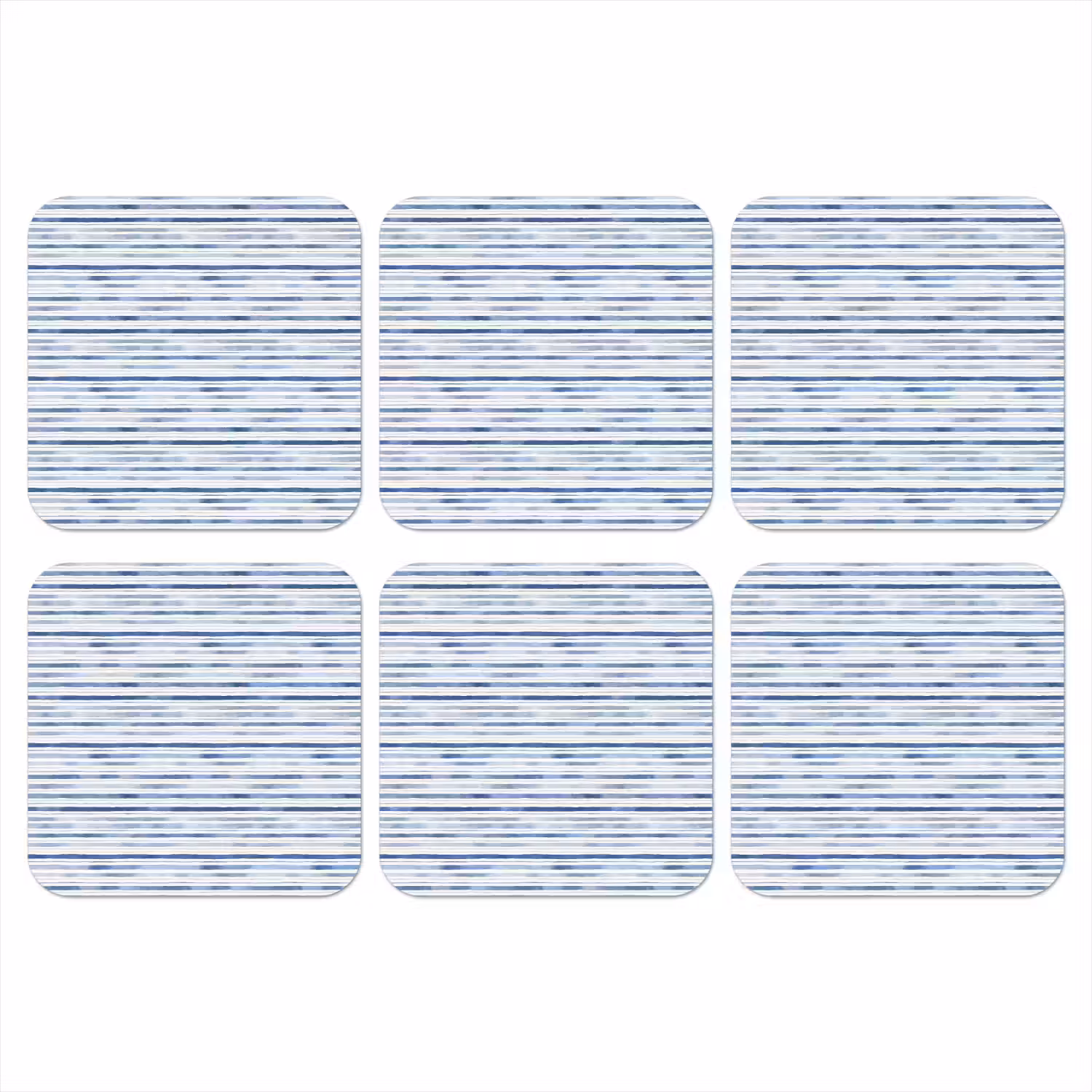Strepen - Patroon - Blauw - Wit onderzetter kurk middel 366 -3d