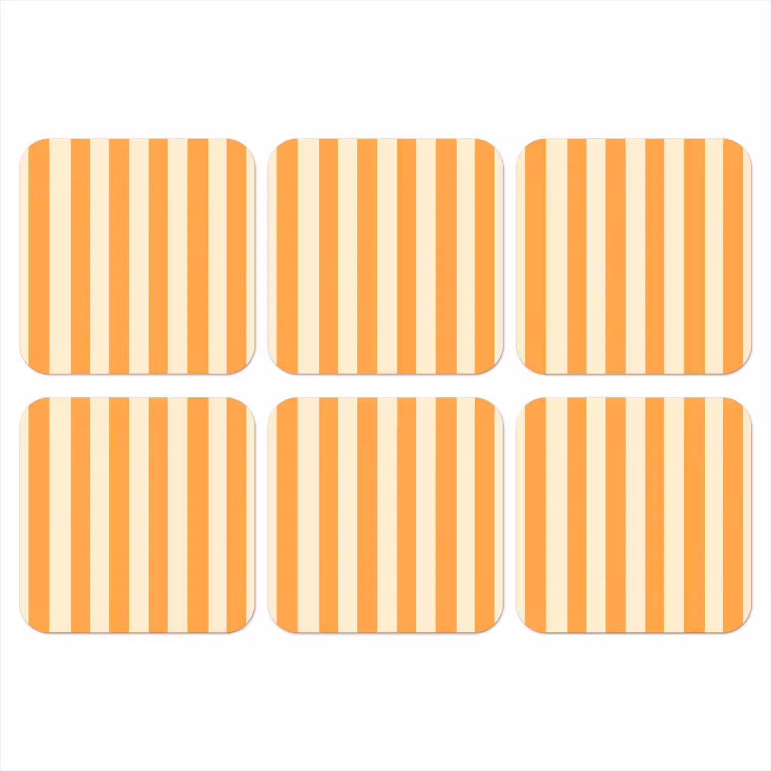 Strepen - Patroon - Oranje onderzetter kurk middel 366 -3d