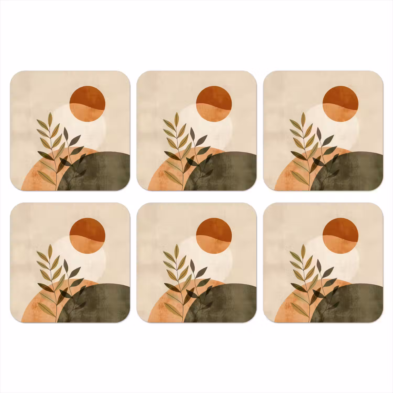 Takken - Vormen - Abstract onderzetter kurk middel -3d