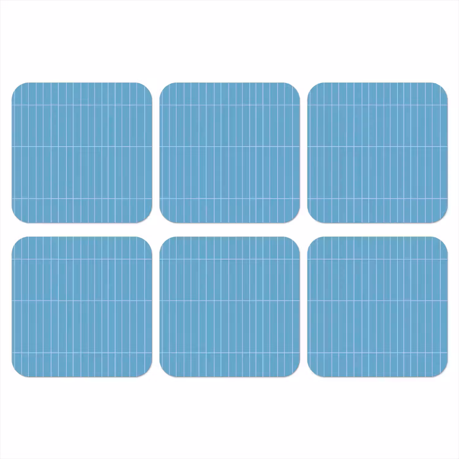 Tegel - Langwerpig - Patroon - Blauw onderzetter kurk middel 366 -3d