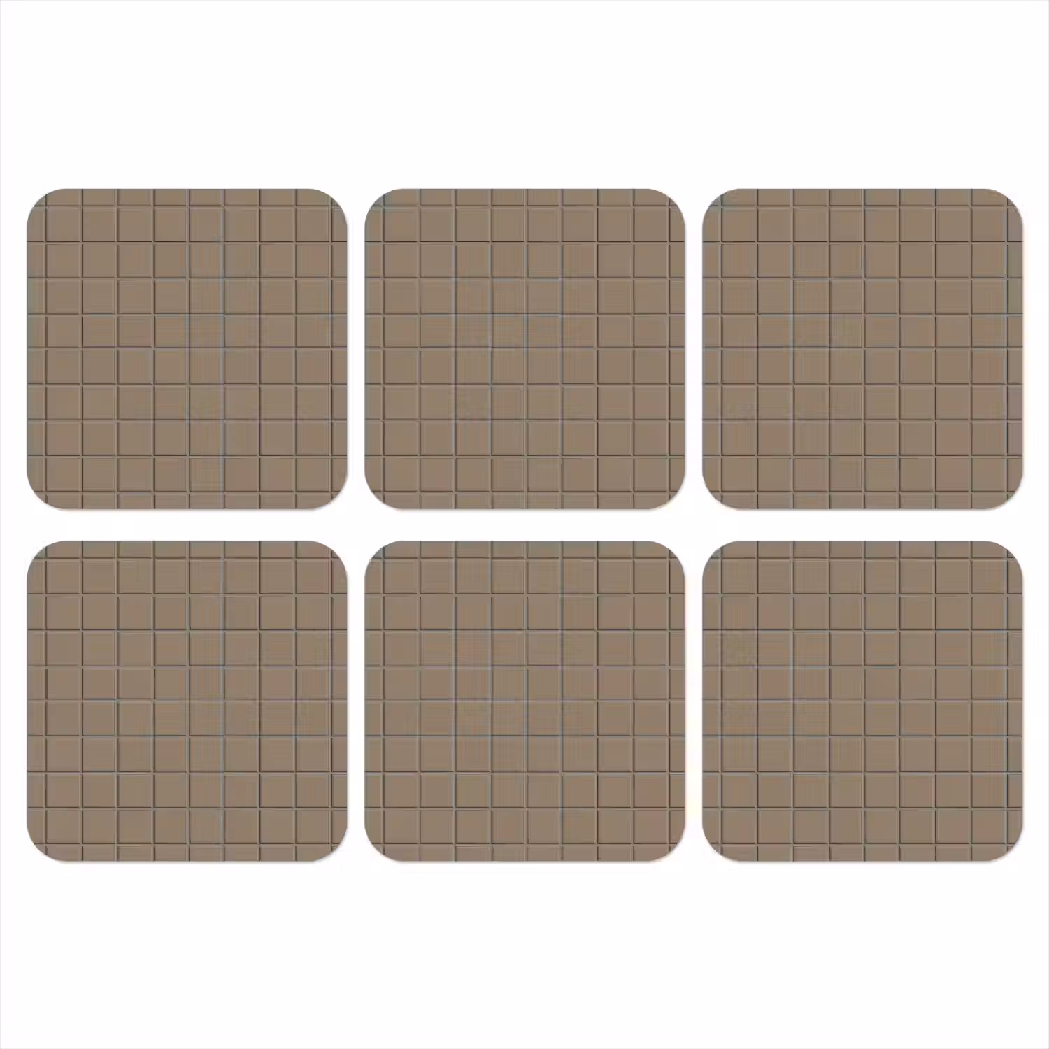 Tegel - Patroon - Taupe onderzetter kurk middel 366 -3d