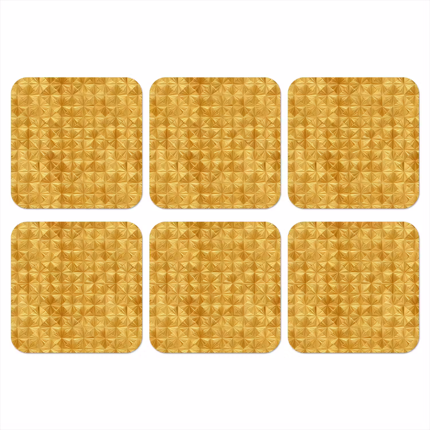 Tegels - Geometrisch - Reliëf - Goud onderzetter kurk middel 366 -3d