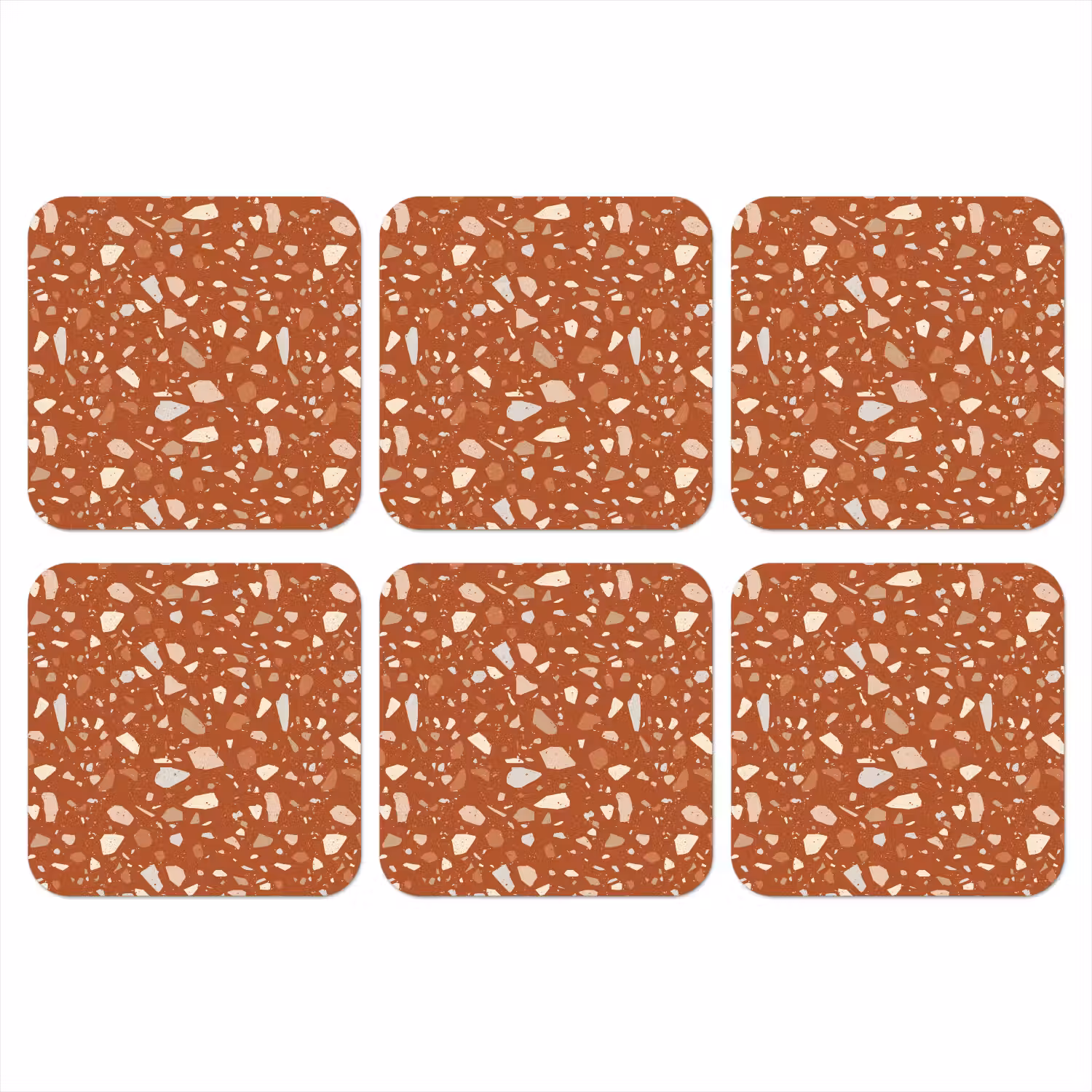 Terrazzo - Patroon - Klei onderzetter kurk middel 366 -3d