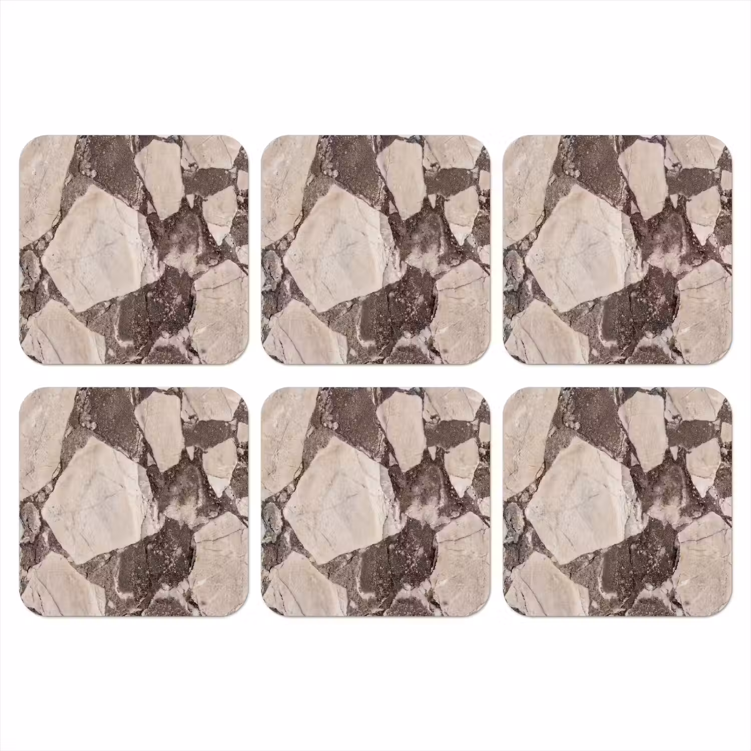 Textuur - Marmer - Abstract - Beige - Bruin onderzetter kurk middel -3d