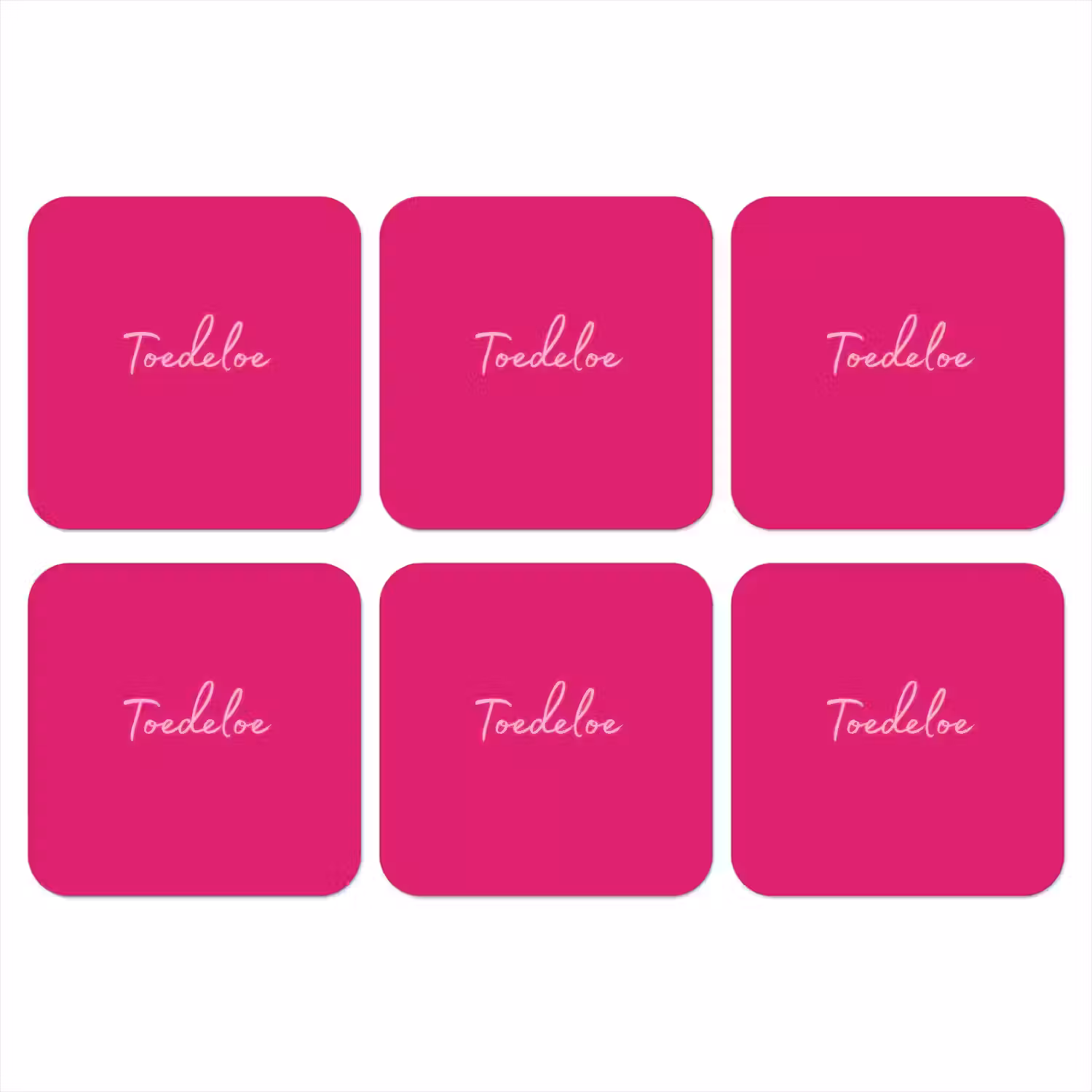 Toedeloe - Roze onderzetter kurk middel -3d