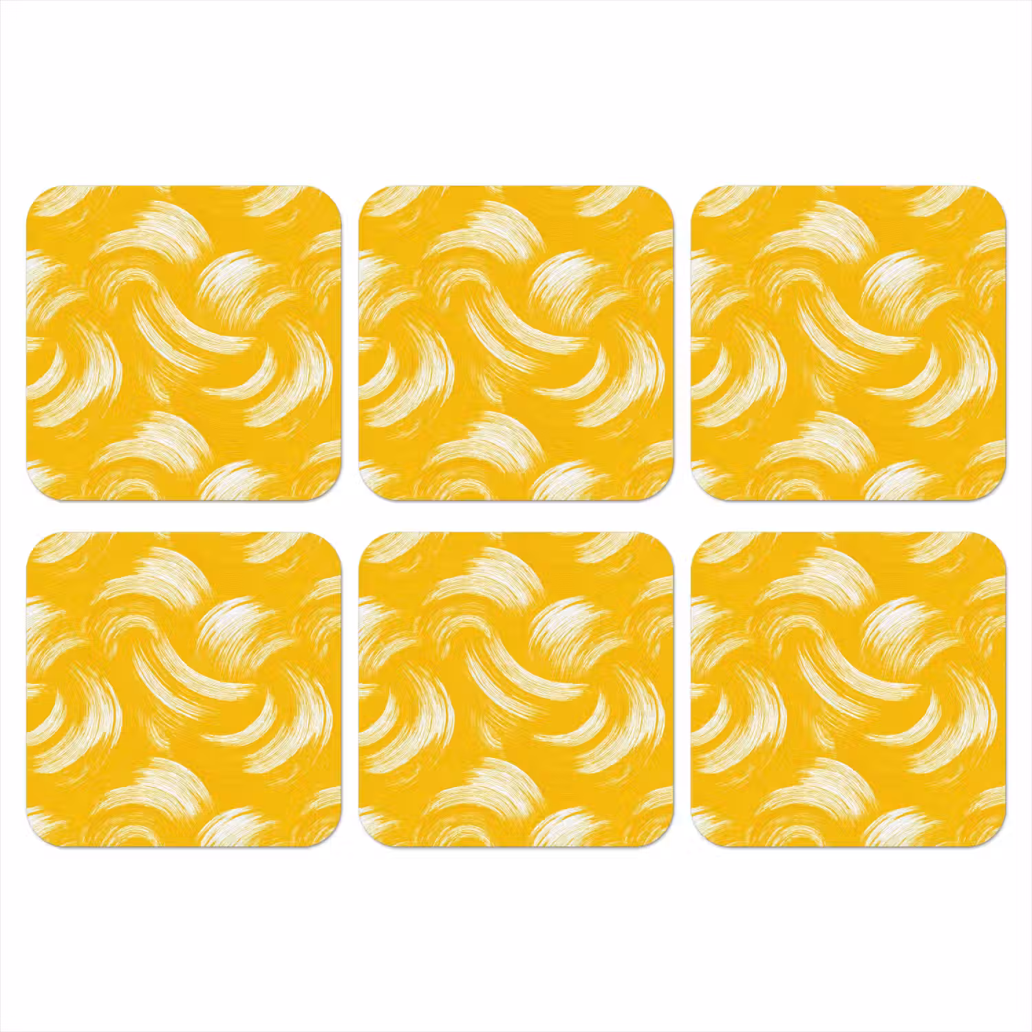 Verfstreken - Abstract - Dynamisch - Geel onderzetter kurk middel 366 -3d