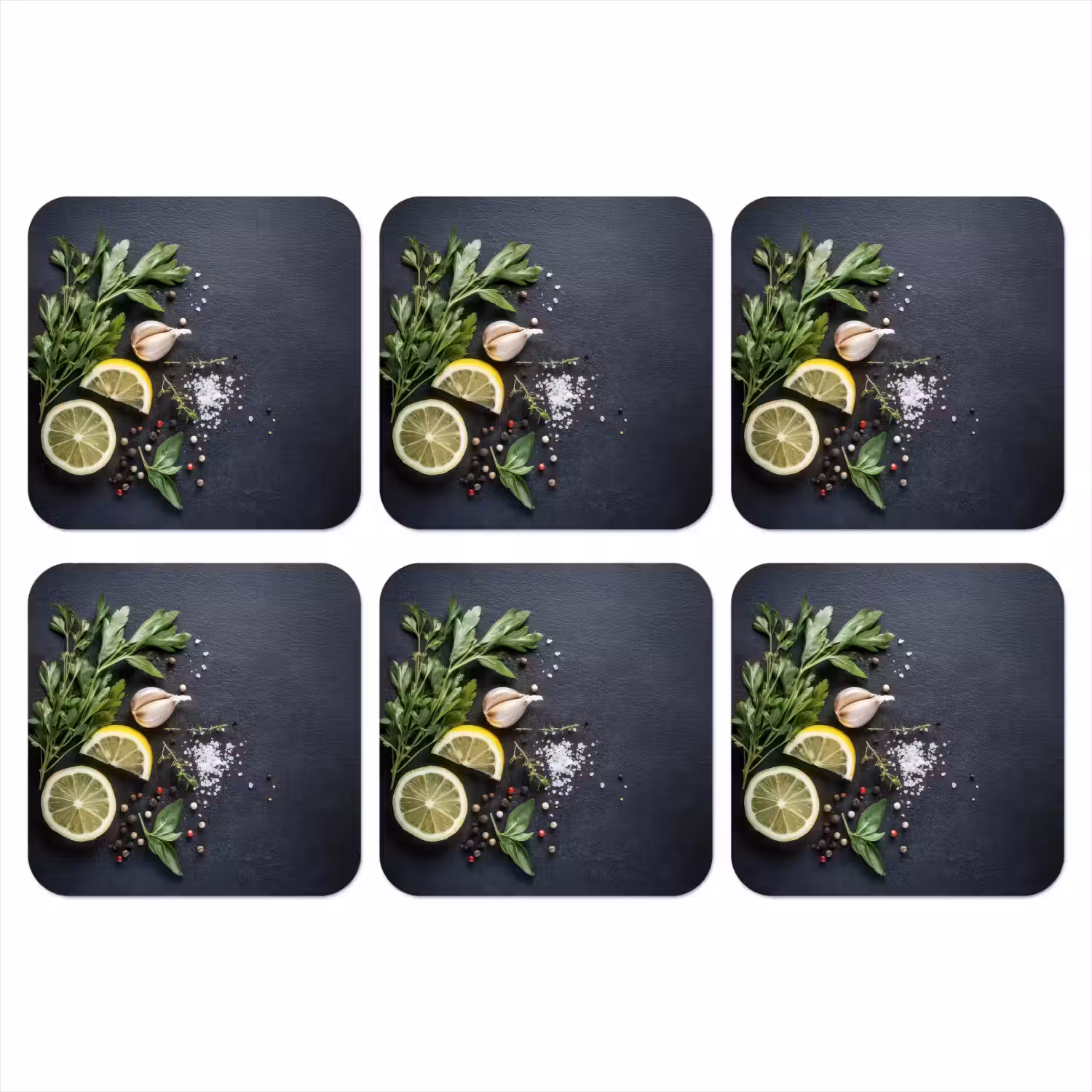 Verse ingrediënten - Compositie - Artistiek onderzetter kurk middel -3d
