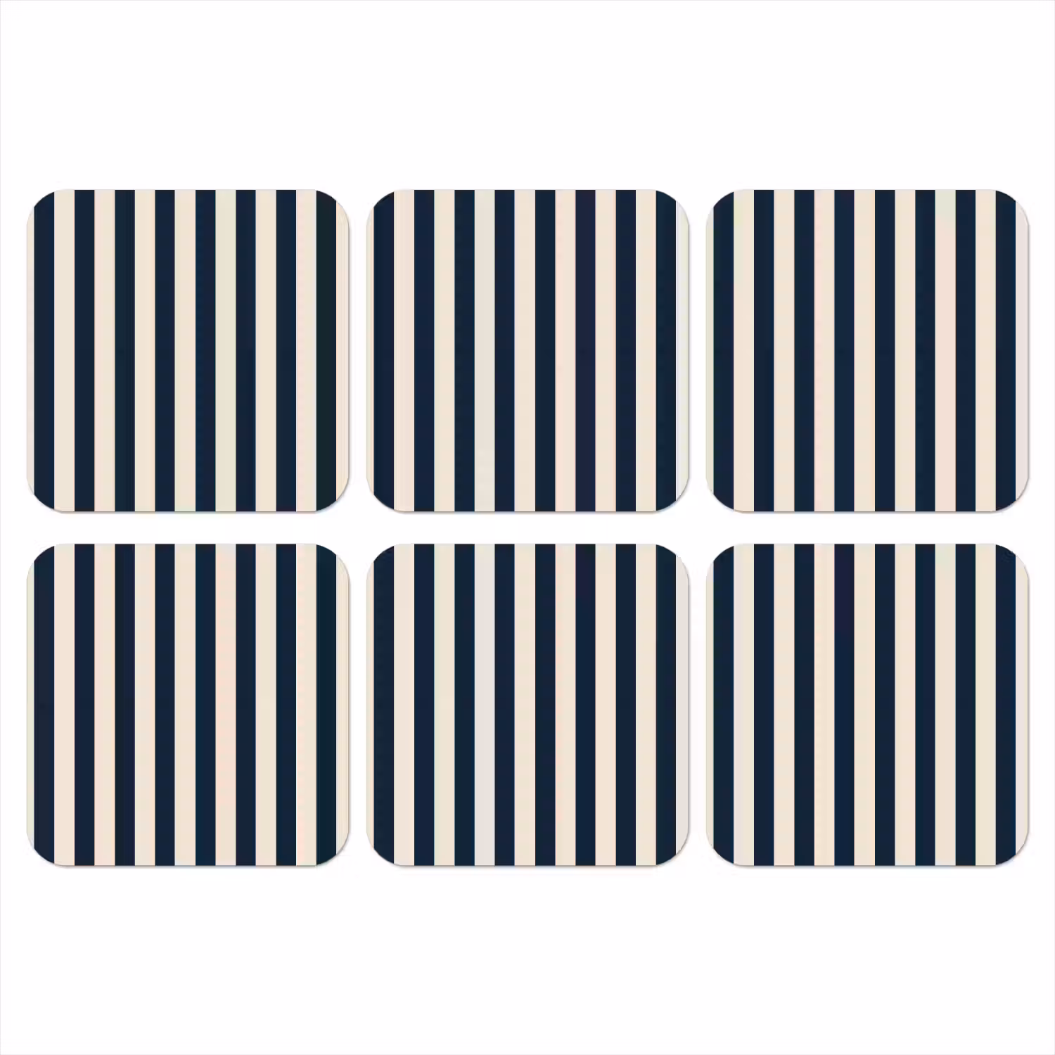 Verticale strepen - Blauw - Crème onderzetter kurk middel 366 -3d