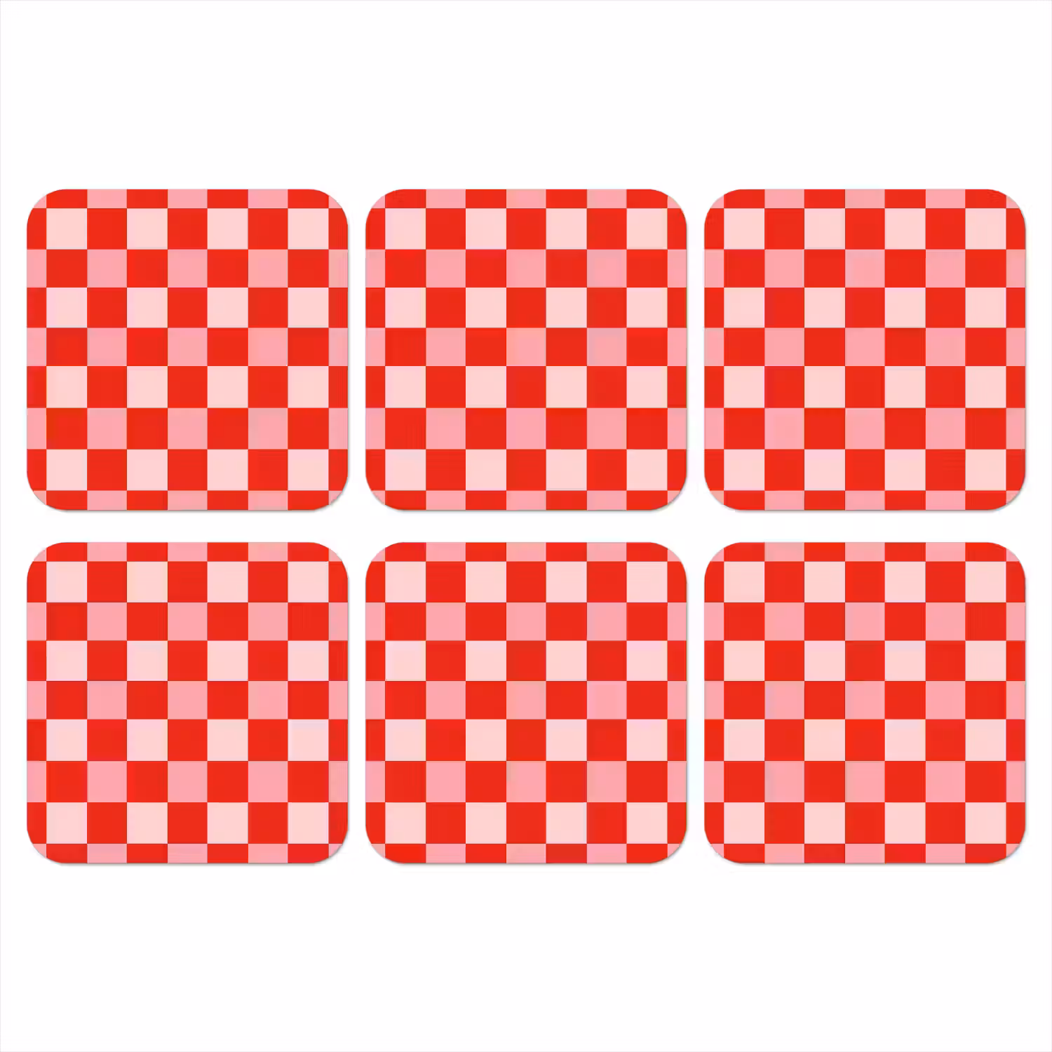 Vierkant - Klassiek - Rood onderzetter kurk middel 366 -3d