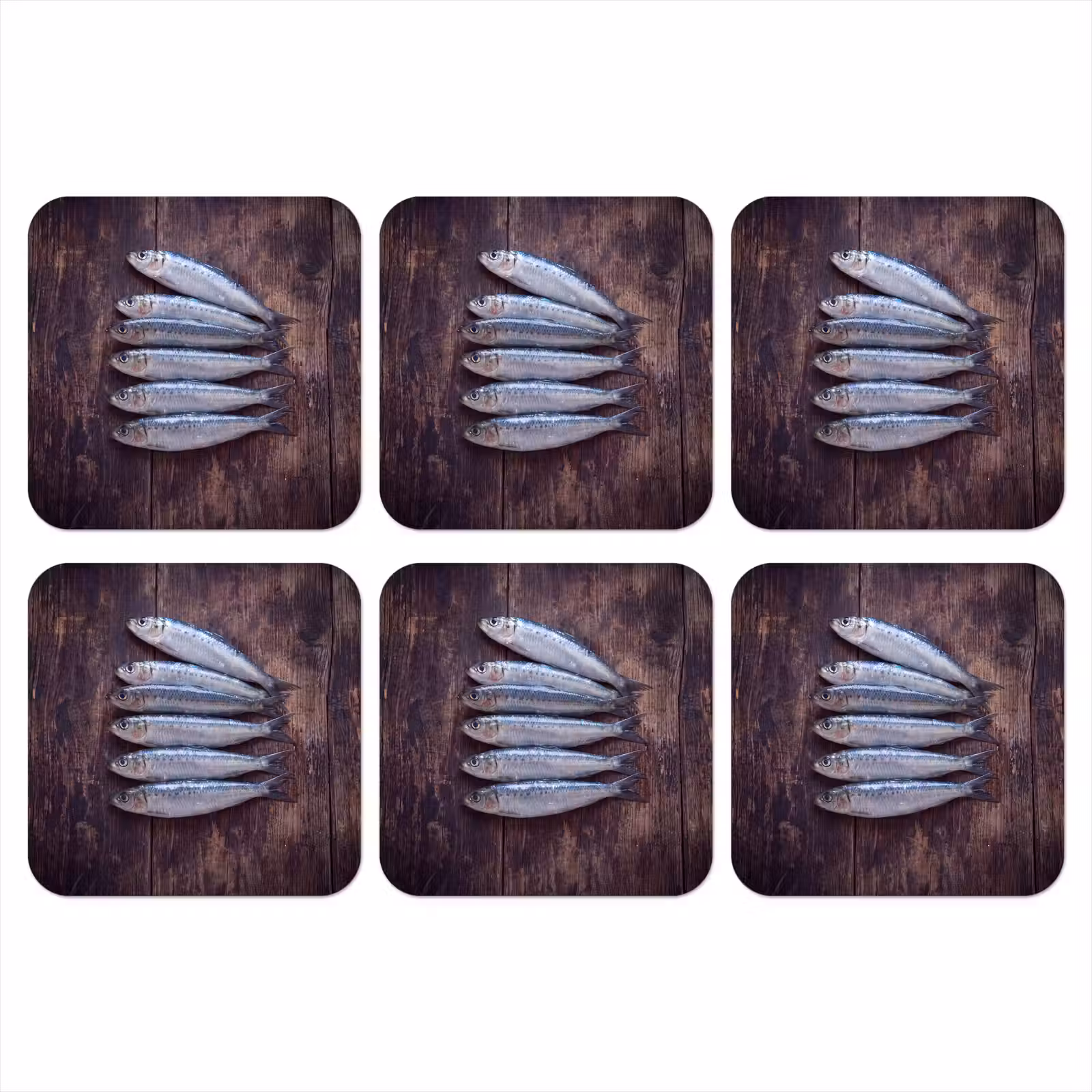 Onderzetter - Vis - Hout - Eten - Vis - Hout - Eten onderzetter kurk middel