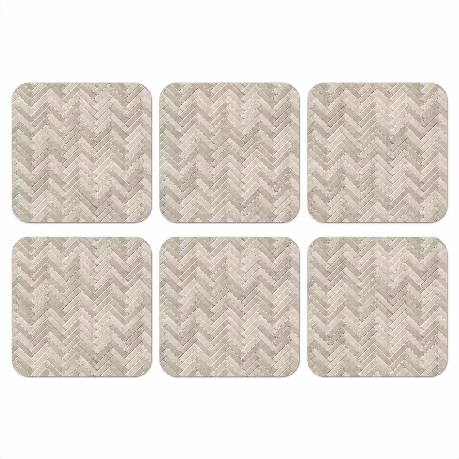 Visgraat - Wandtegel - Beige onderzetter kurk middel 366 -3d