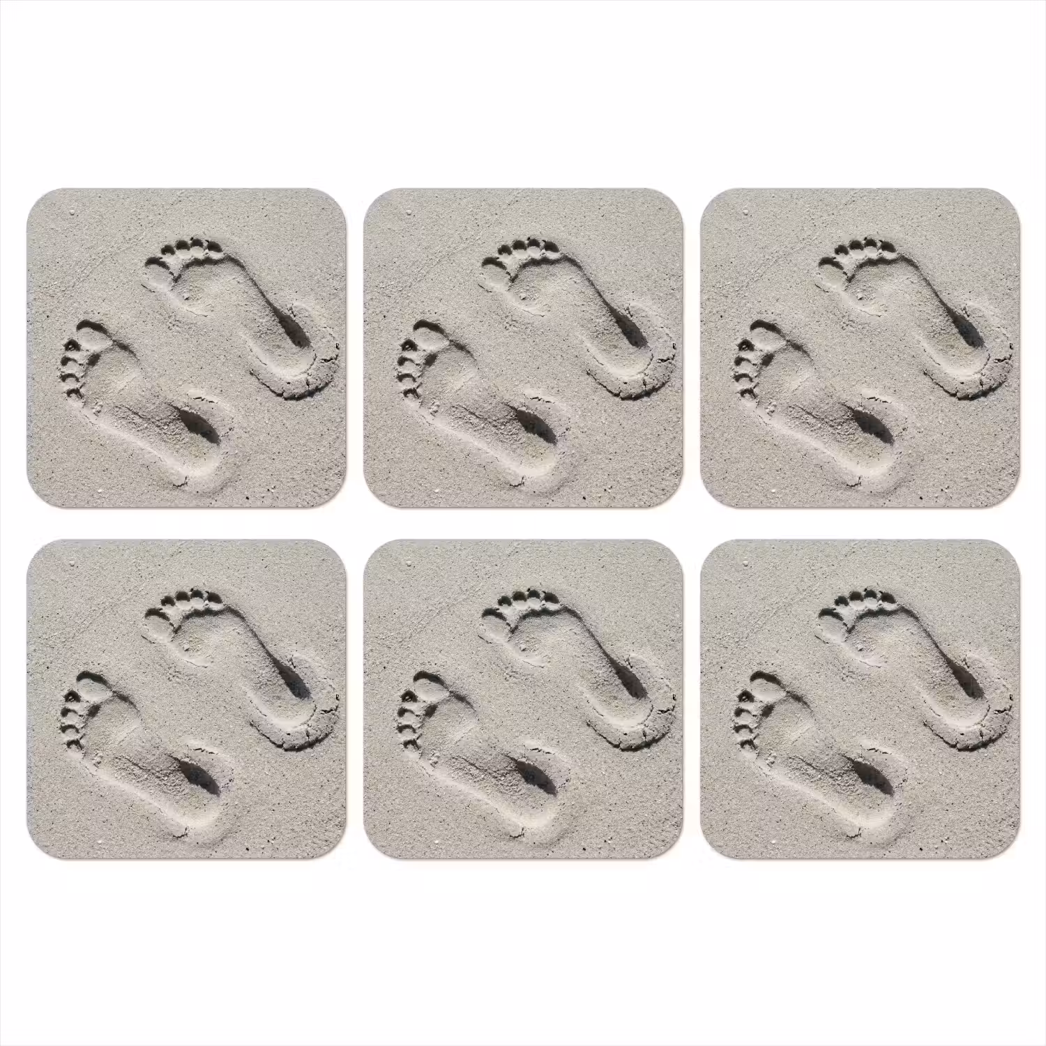 Voeten - Zand - Zee onderzetter kurk middel -3d