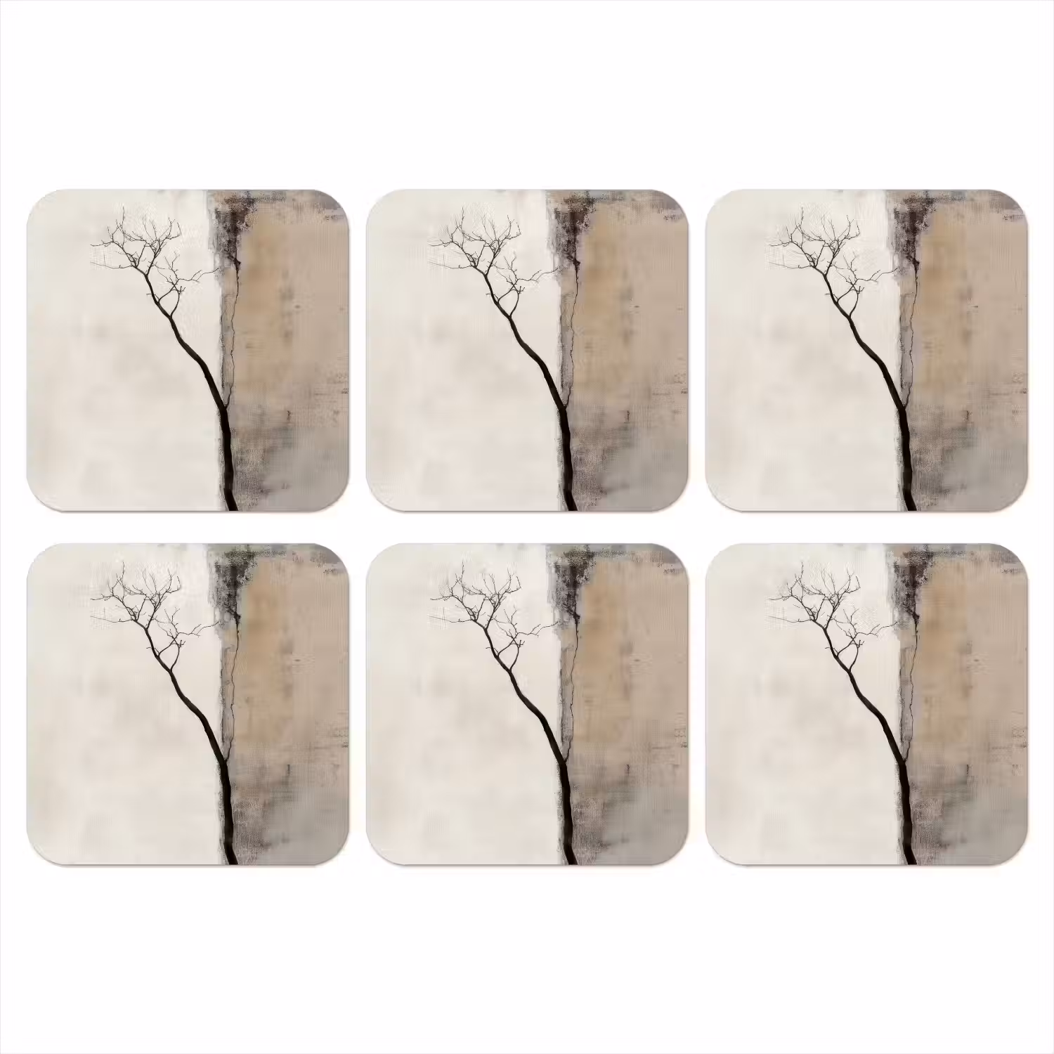 Wabi sabi - Plant - Beige onderzetter kurk middel -3d
