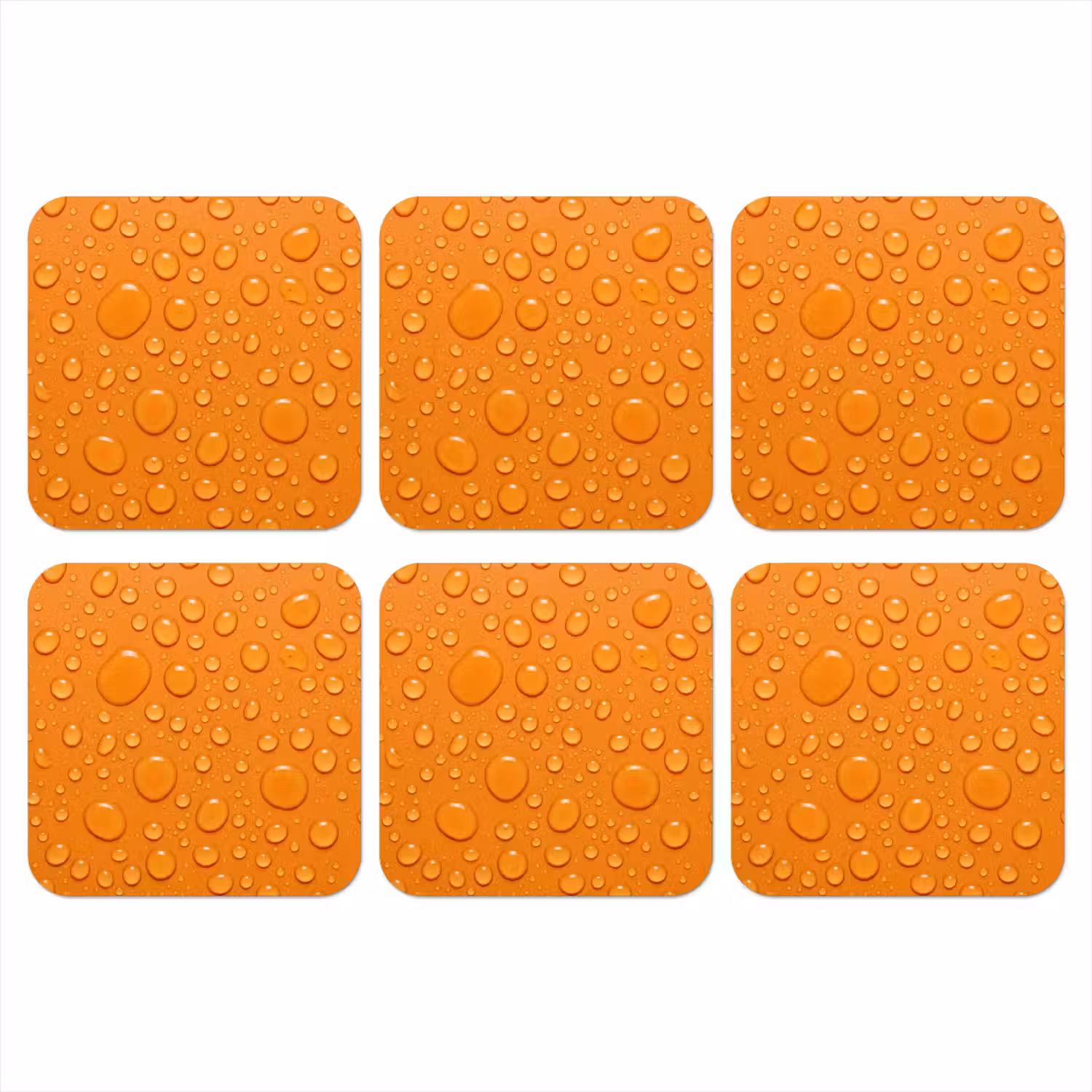 Water - Druppels - Oranje onderzetter kurk middel -3d